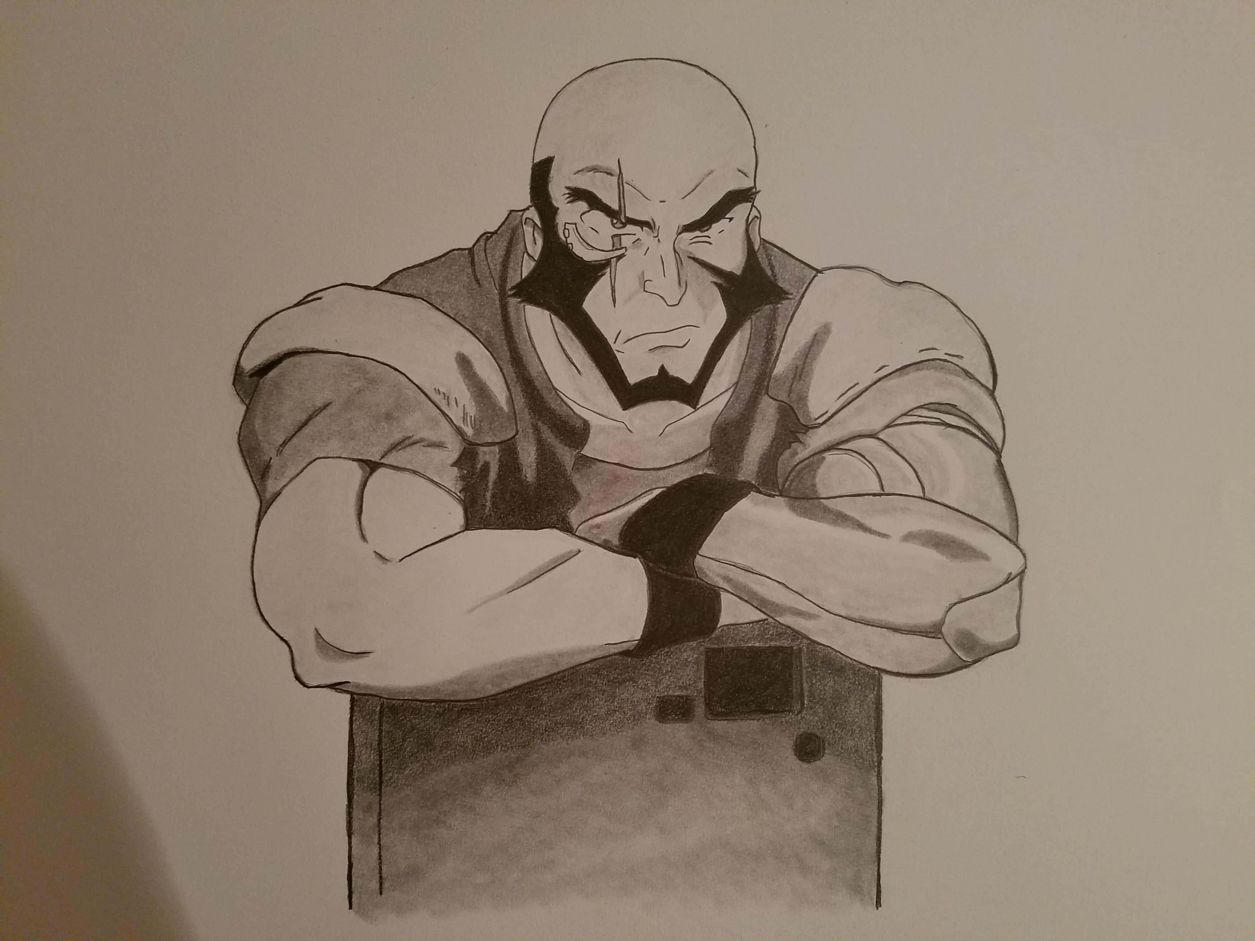 Cowboy Bebop, Jet Black, pencil sketch, 4K Desktop Wallpaper