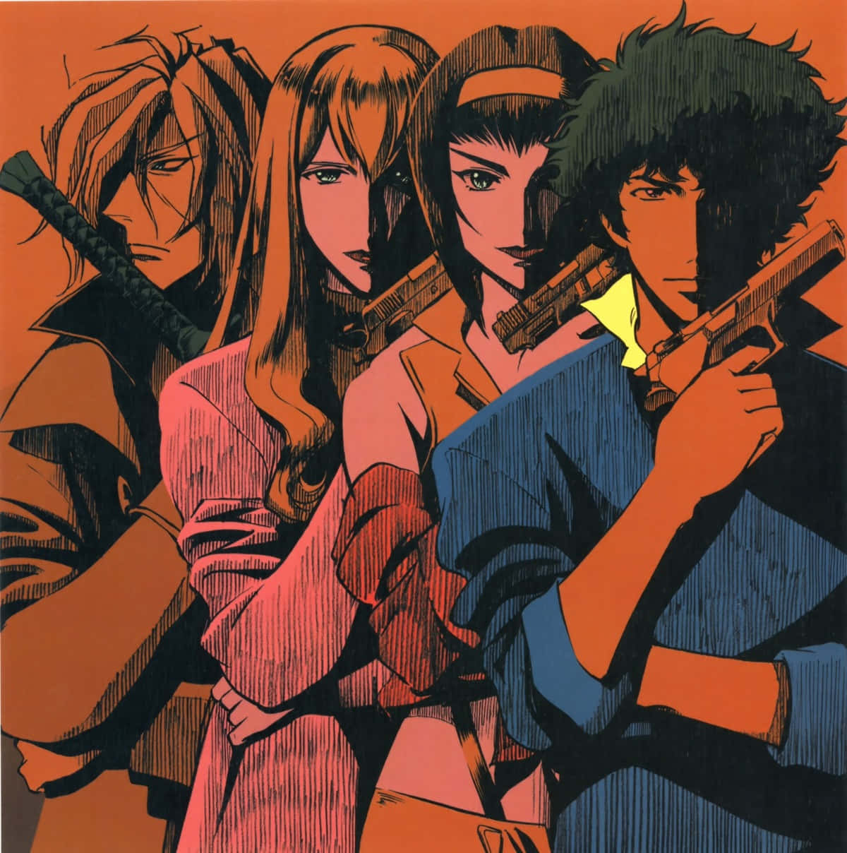 Cowboy Bebop, Julia, orange, SD Phone Wallpaper