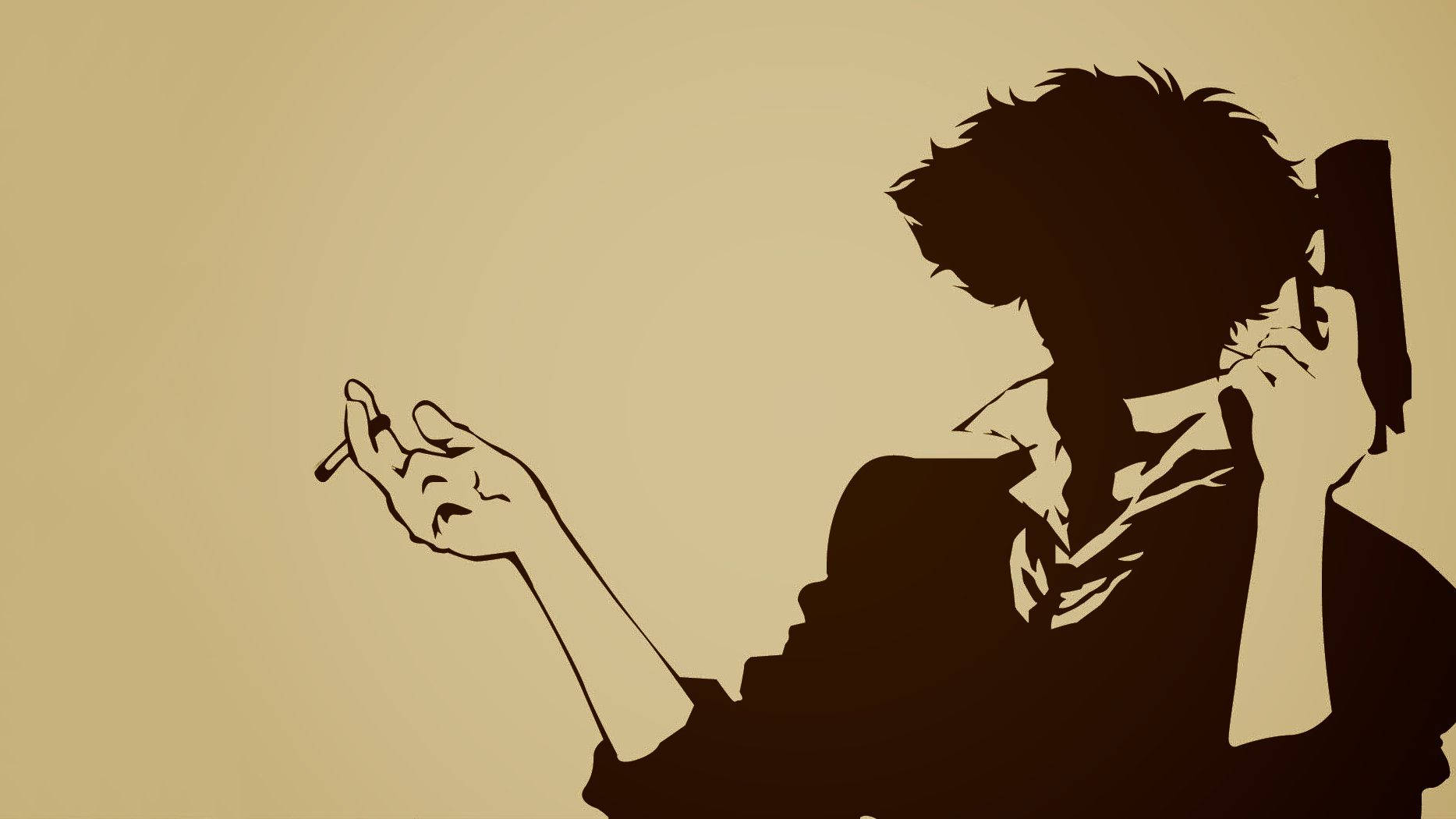 Cowboy Bebop, silhouette, cigarette, HD Desktop Wallpaper