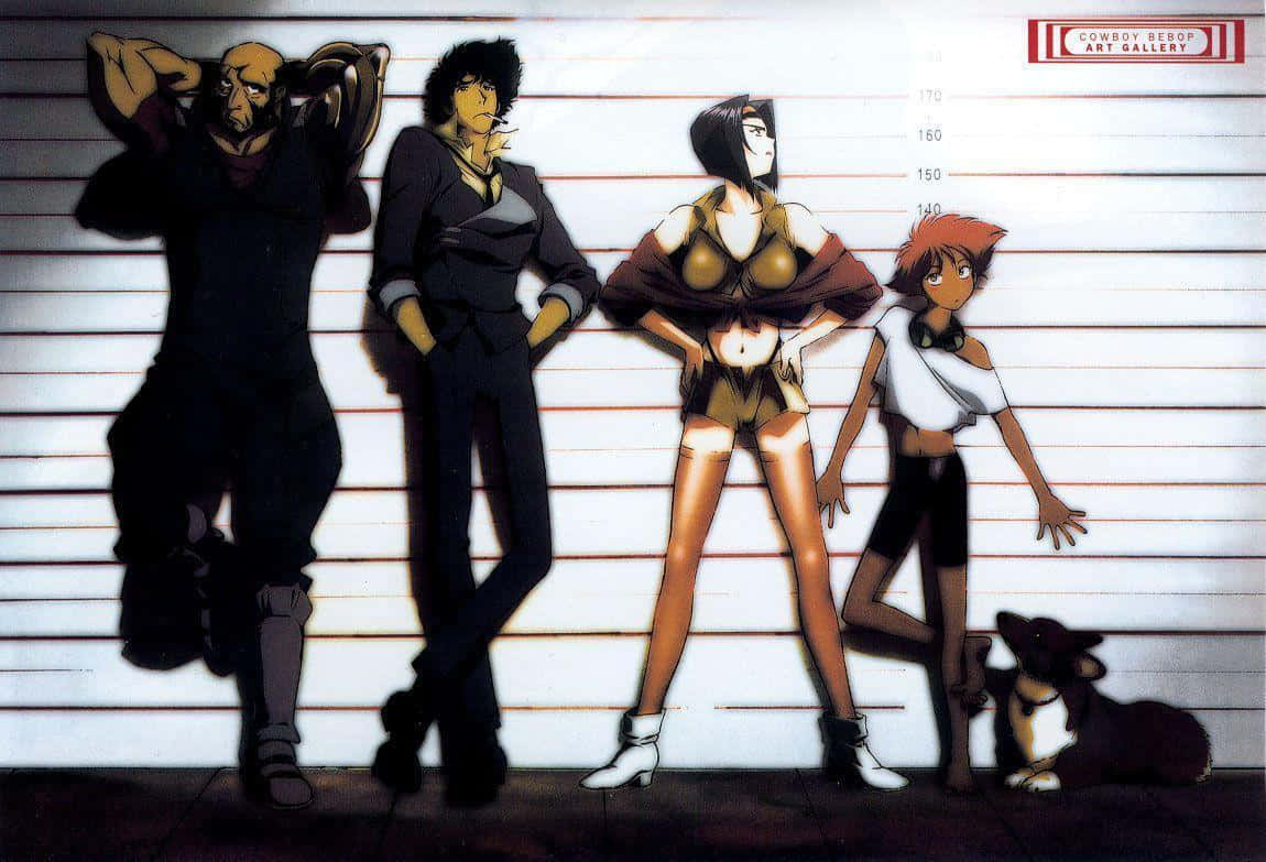 Cowboy Bebop, character lineup, mugshots, SD Desktop Wallpaper