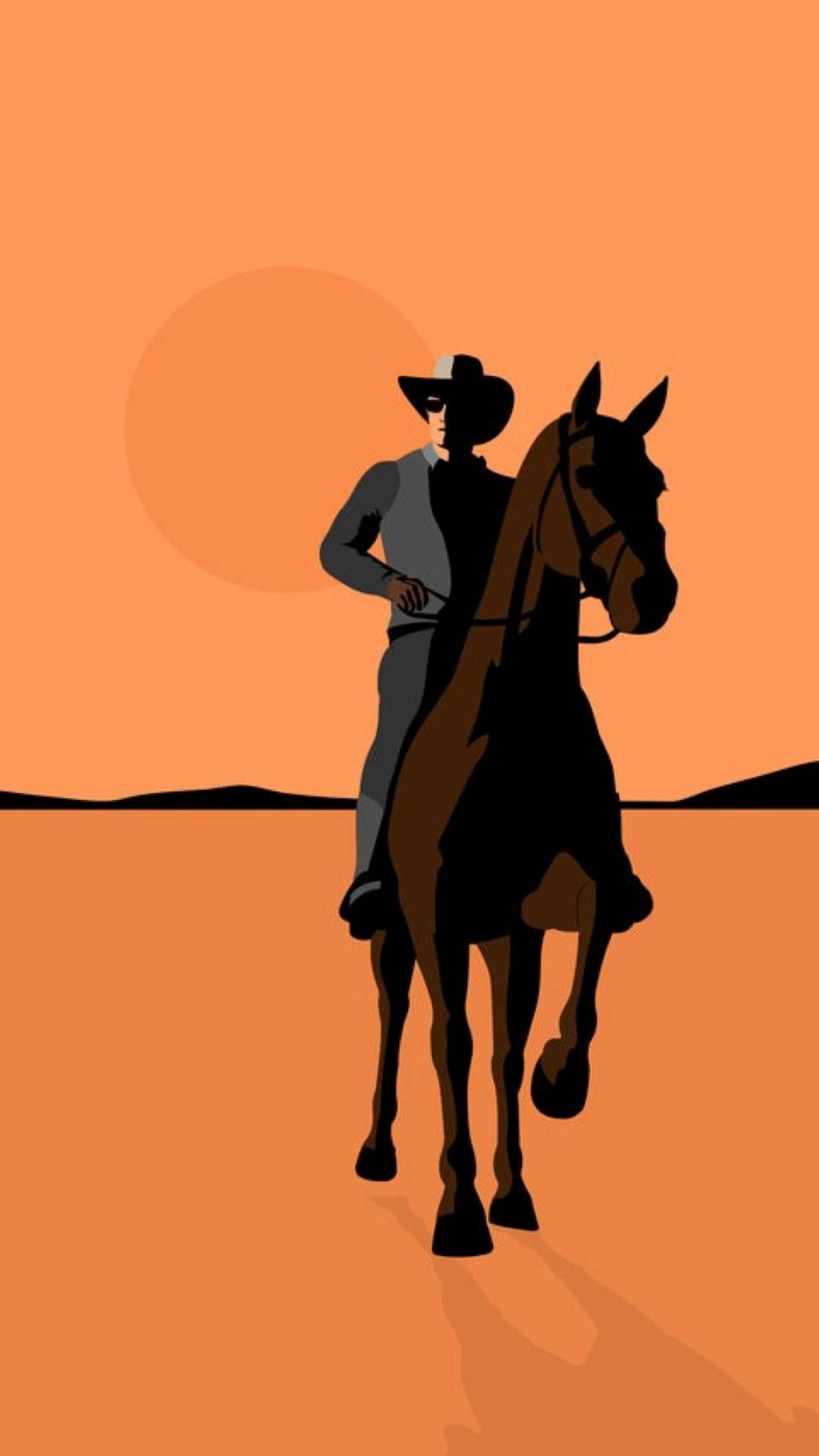 Cowboy Bebop, orange desert, setting sun, Full HD Phone Wallpaper