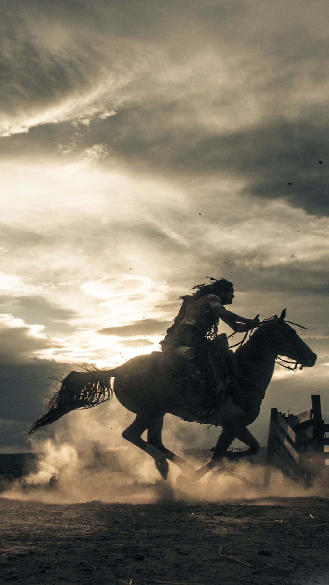 Cowboy iPhone, golden sunset, lone rider, Full HD Phone Wallpaper