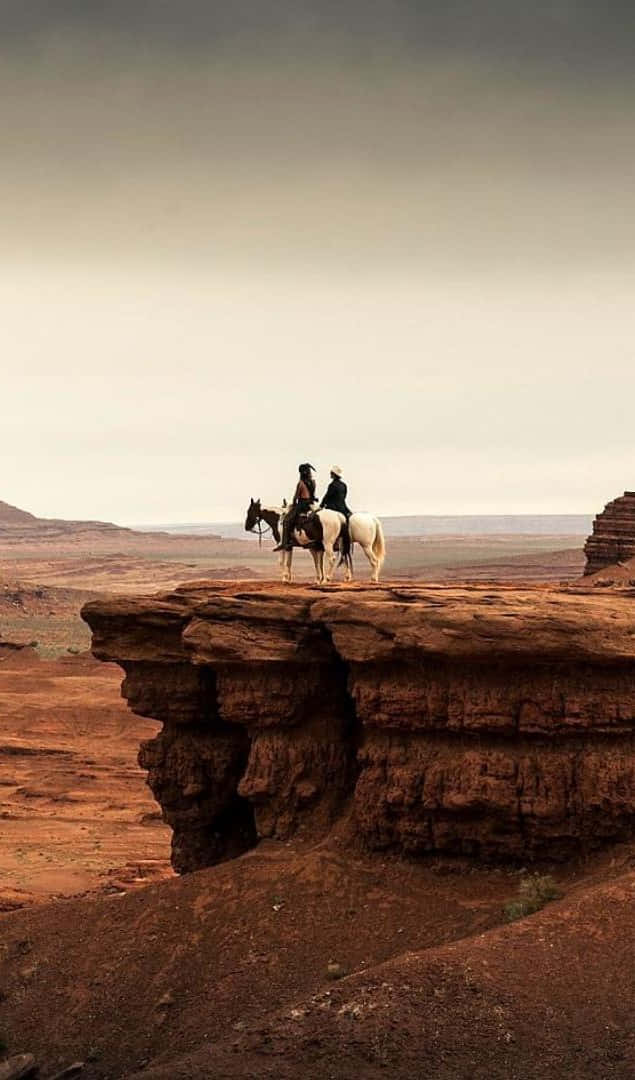 Cowboy iPhone, red rock cliff, desert canyon, SD Phone Wallpaper