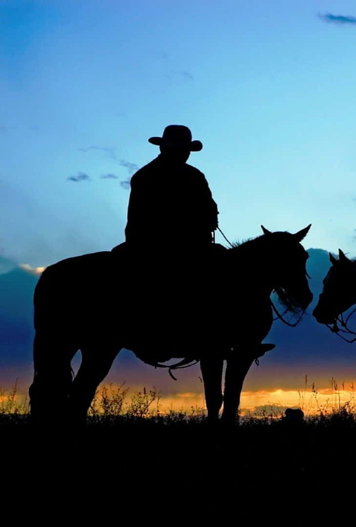 Cowboy, iPhone, Sunset, SD Phone Wallpaper