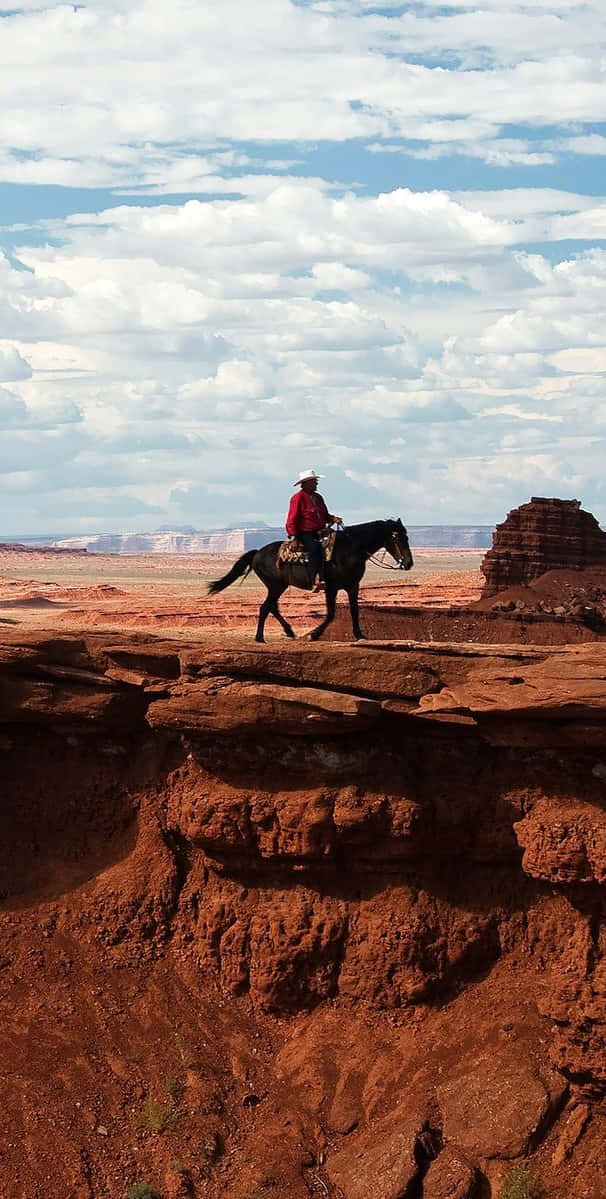 cowboy iphone, red shirt, white hat, SD Phone Wallpaper