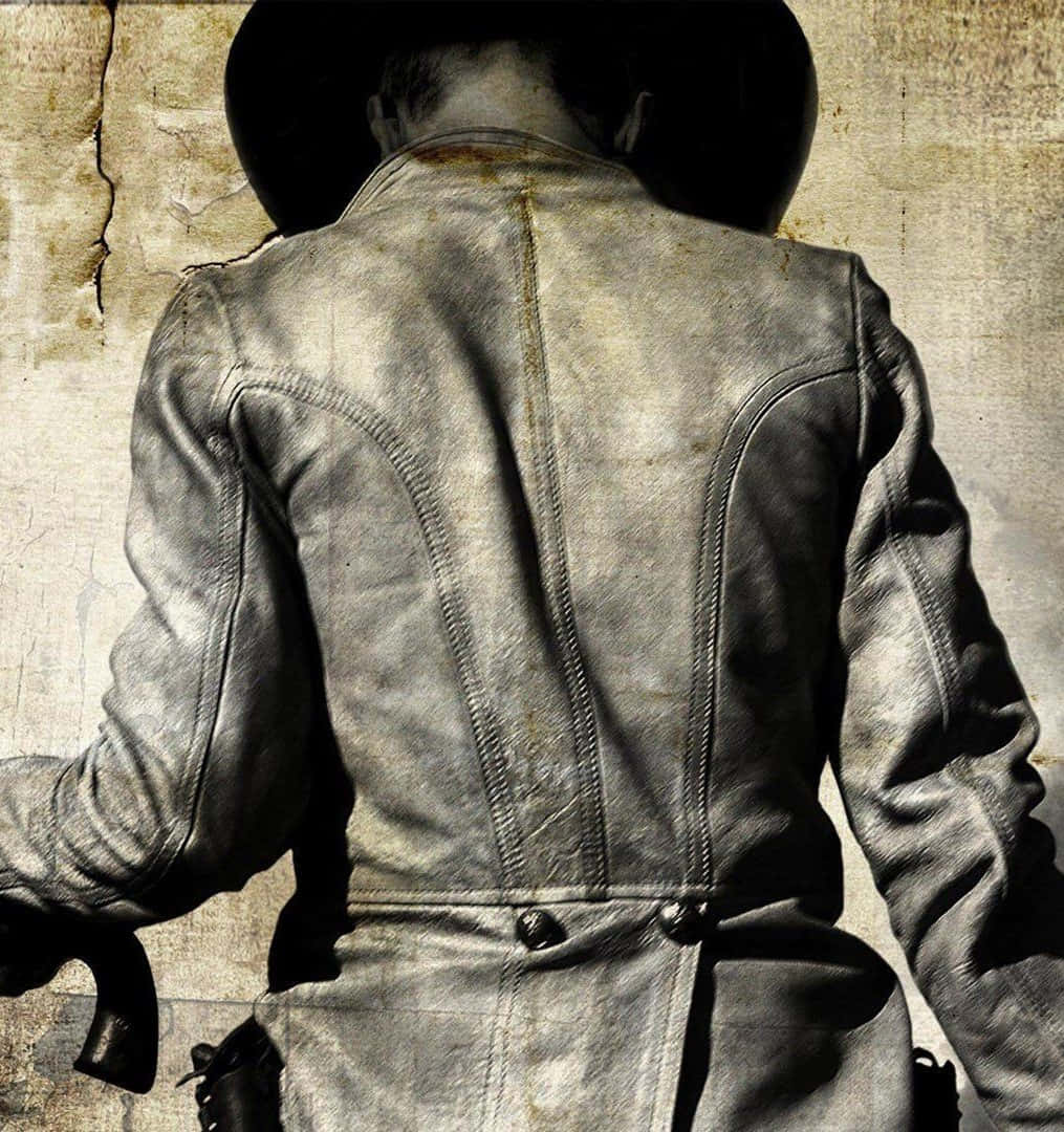 cowboy hat, rugged cowboy, weathered leather jacket, SD Phone Wallpaper
