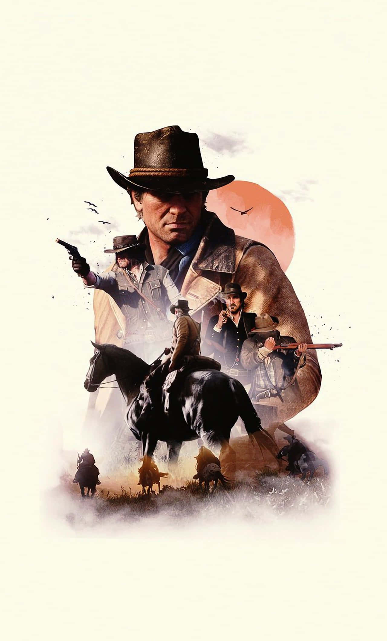 Cowboy iPhone, brown hat, leather coat, Full HD Phone Wallpaper