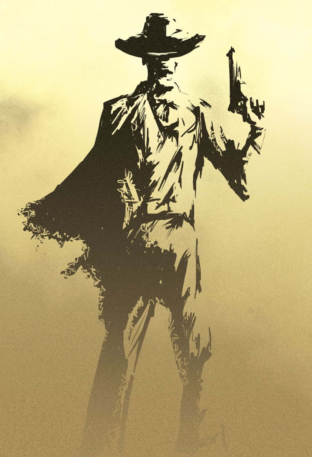 cowboy, wide-brimmed hat, revolver, HD Phone Wallpaper