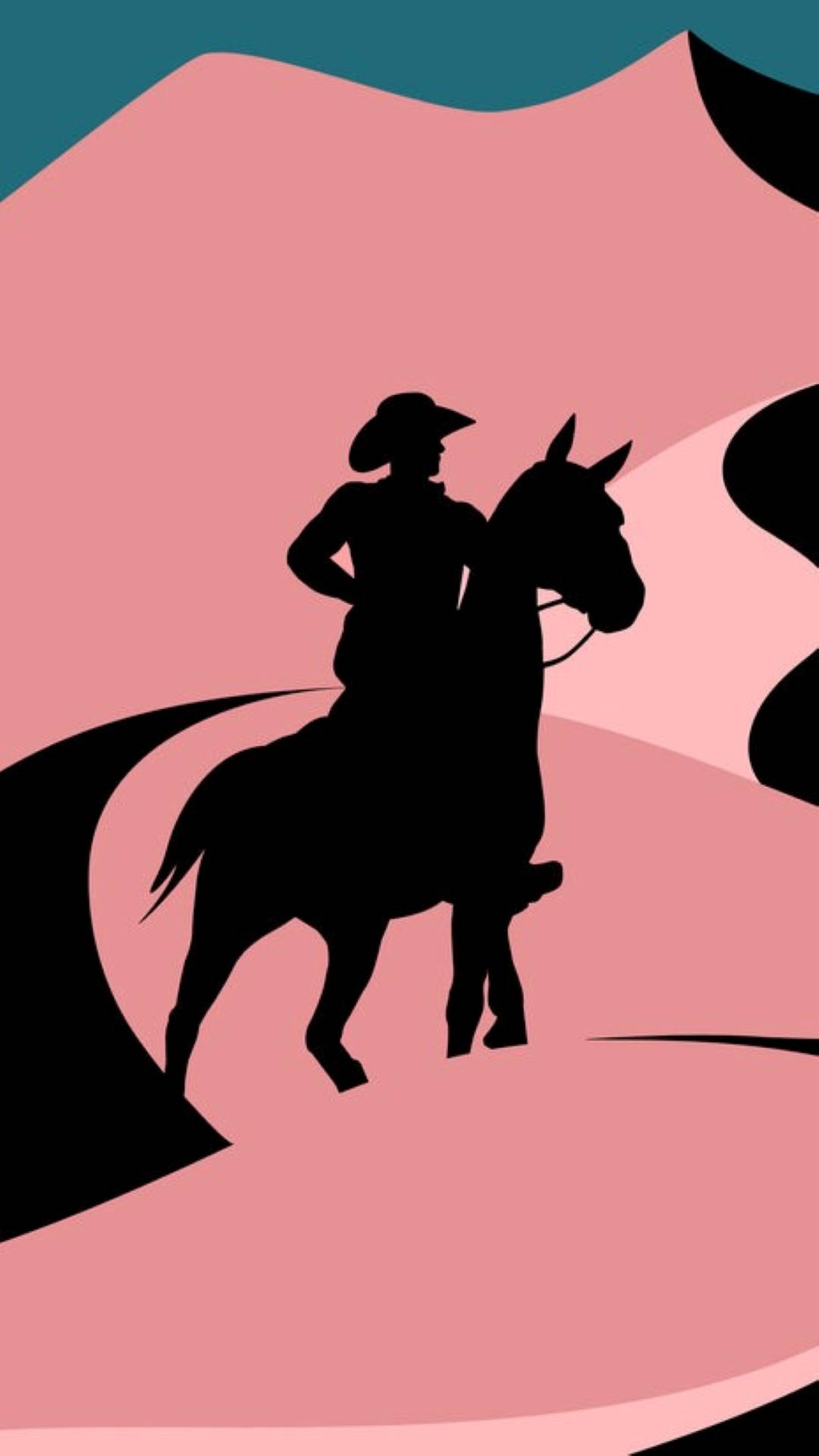 cowboy, pink, teal, Full HD Phone Wallpaper