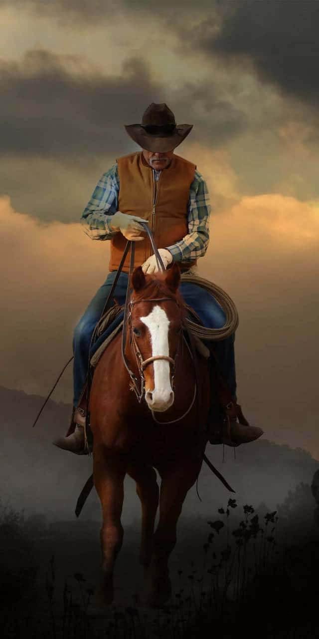 cowboy, brown vest, hat, HD Phone Wallpaper