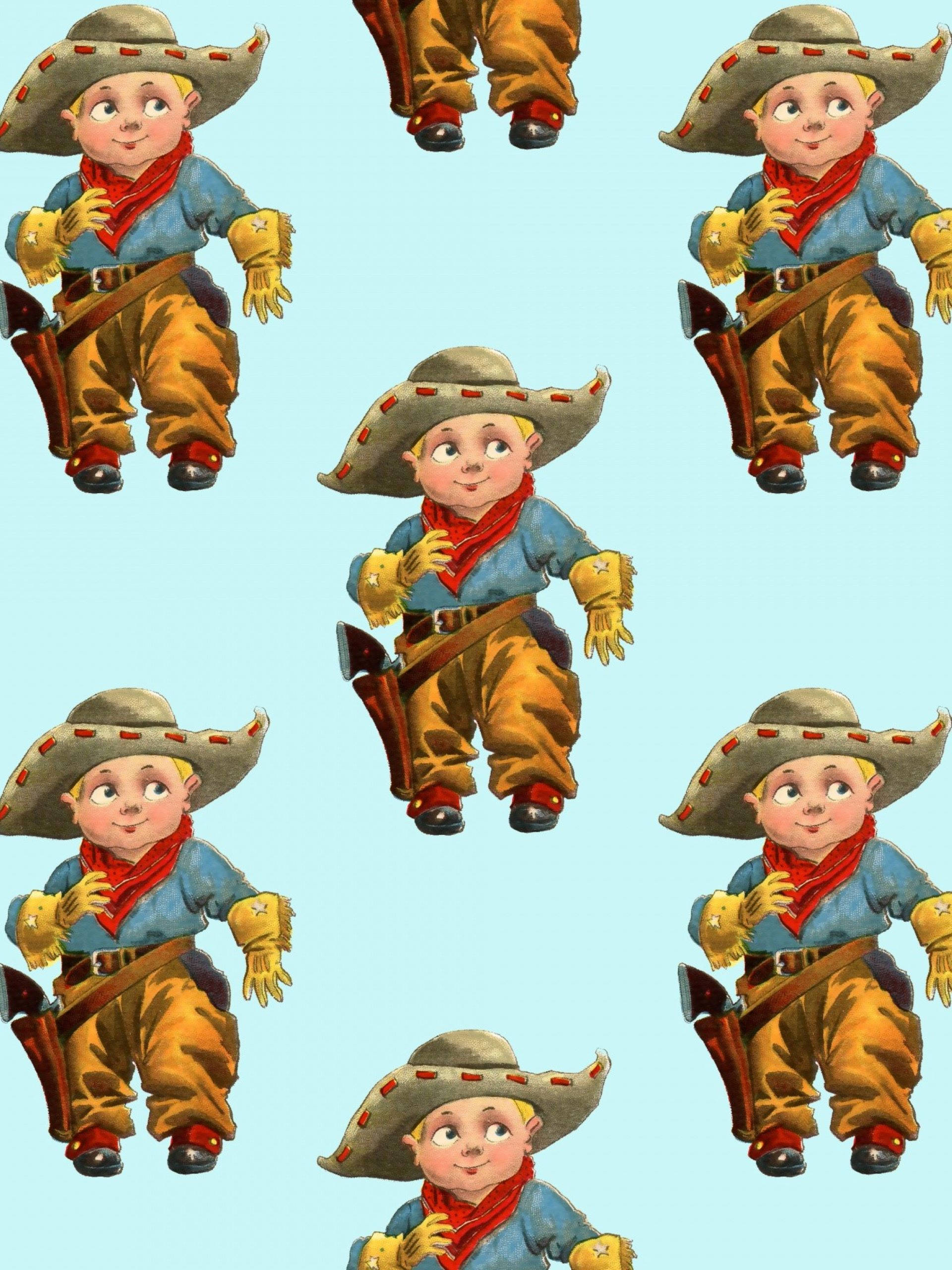 cowboy toddler, blue shirt, brown pants, 2K Phone Wallpaper