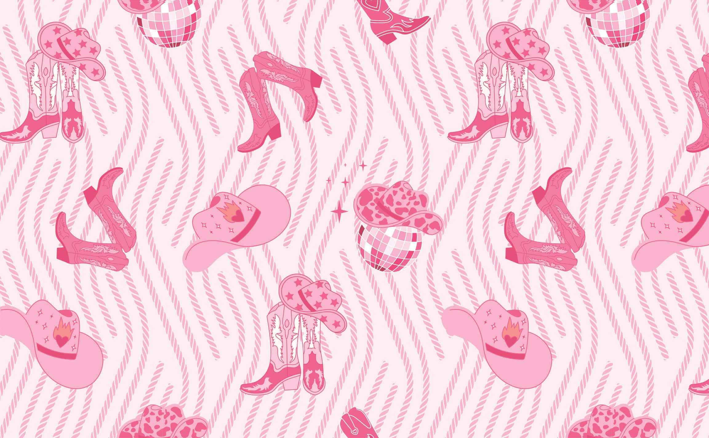 pink cowgirl pattern, pink cowboy boots, pink cowboy hats, Full HD Desktop Wallpaper
