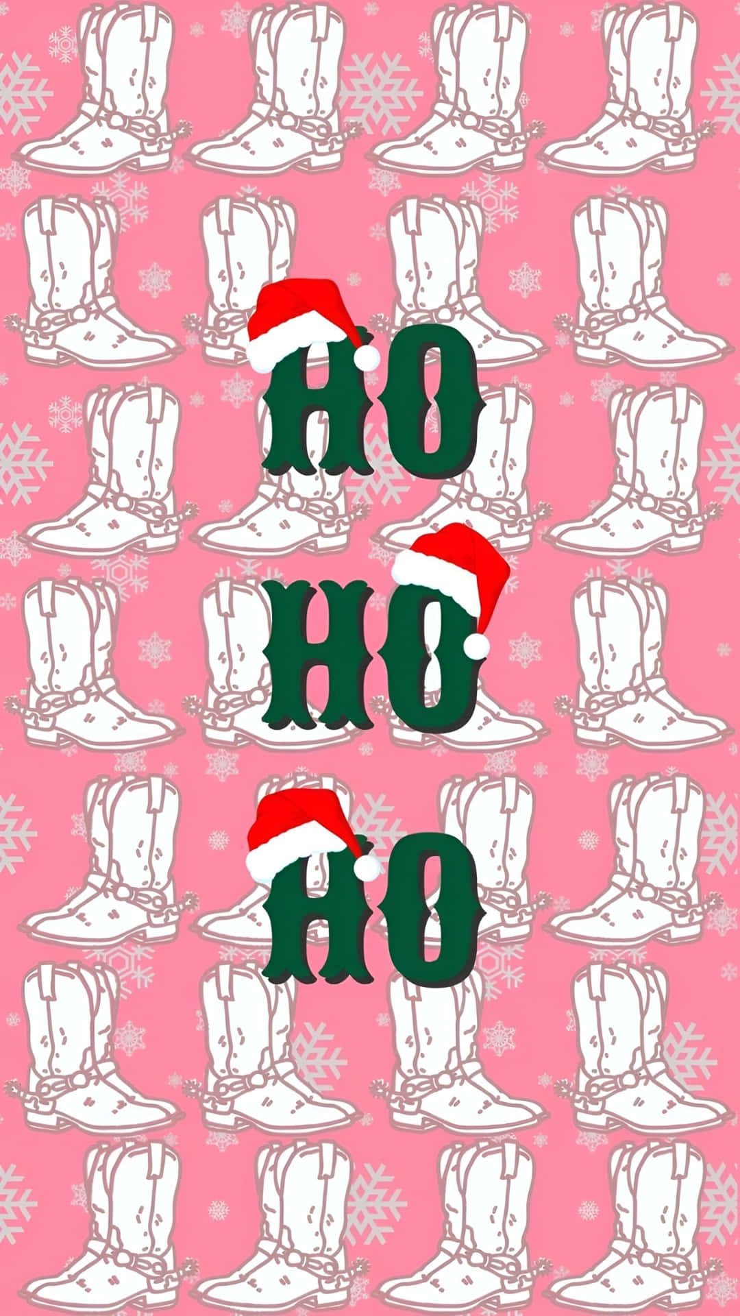 Cowgirl Christmas, ho ho ho, pink background, Full HD Phone Wallpaper