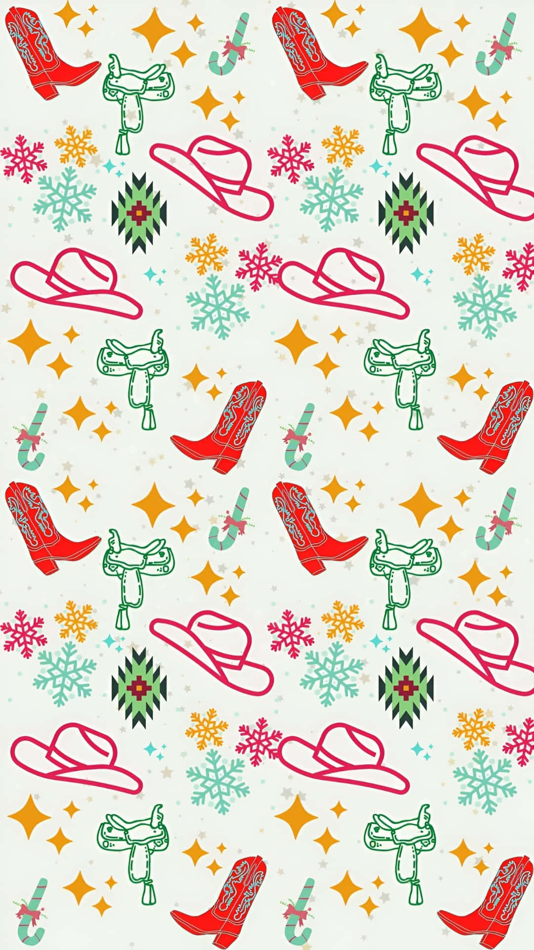 Cowgirl Christmas, red cowboy boots, pink hats, Full HD Phone Wallpaper