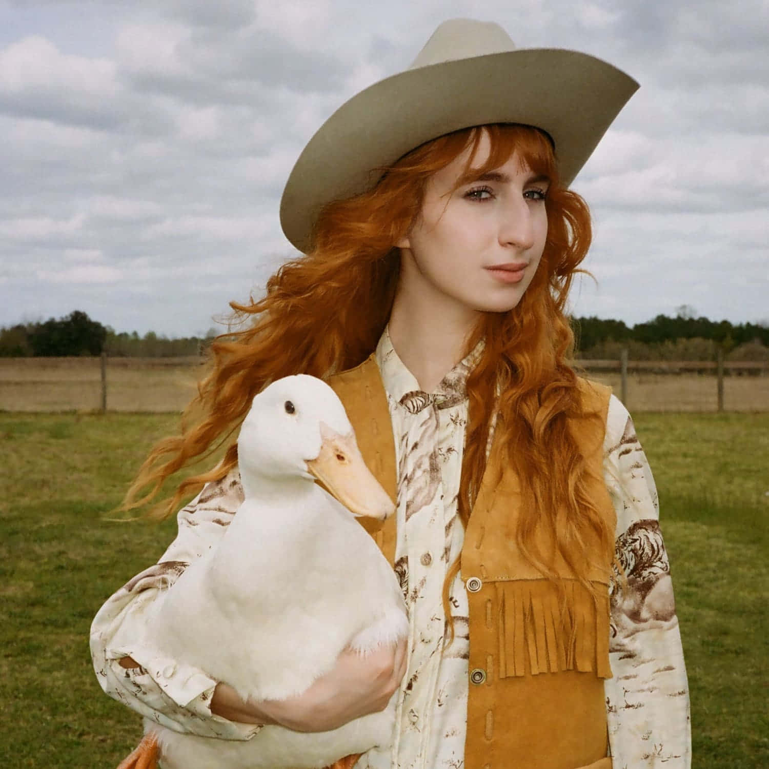 Cowgirl Aesthetic, fiery red hair, cowboy hat, HD Desktop Wallpaper
