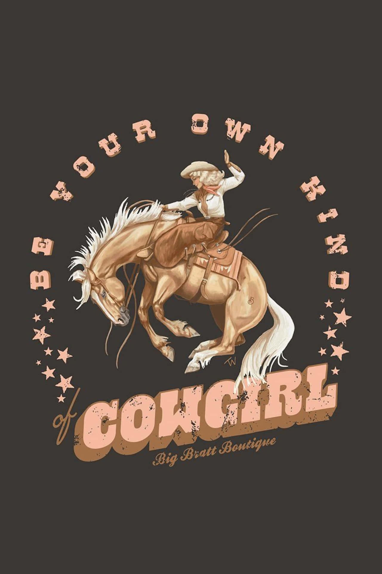Country Cowgirl, bucking bronco, starry arc, Full HD Phone Wallpaper
