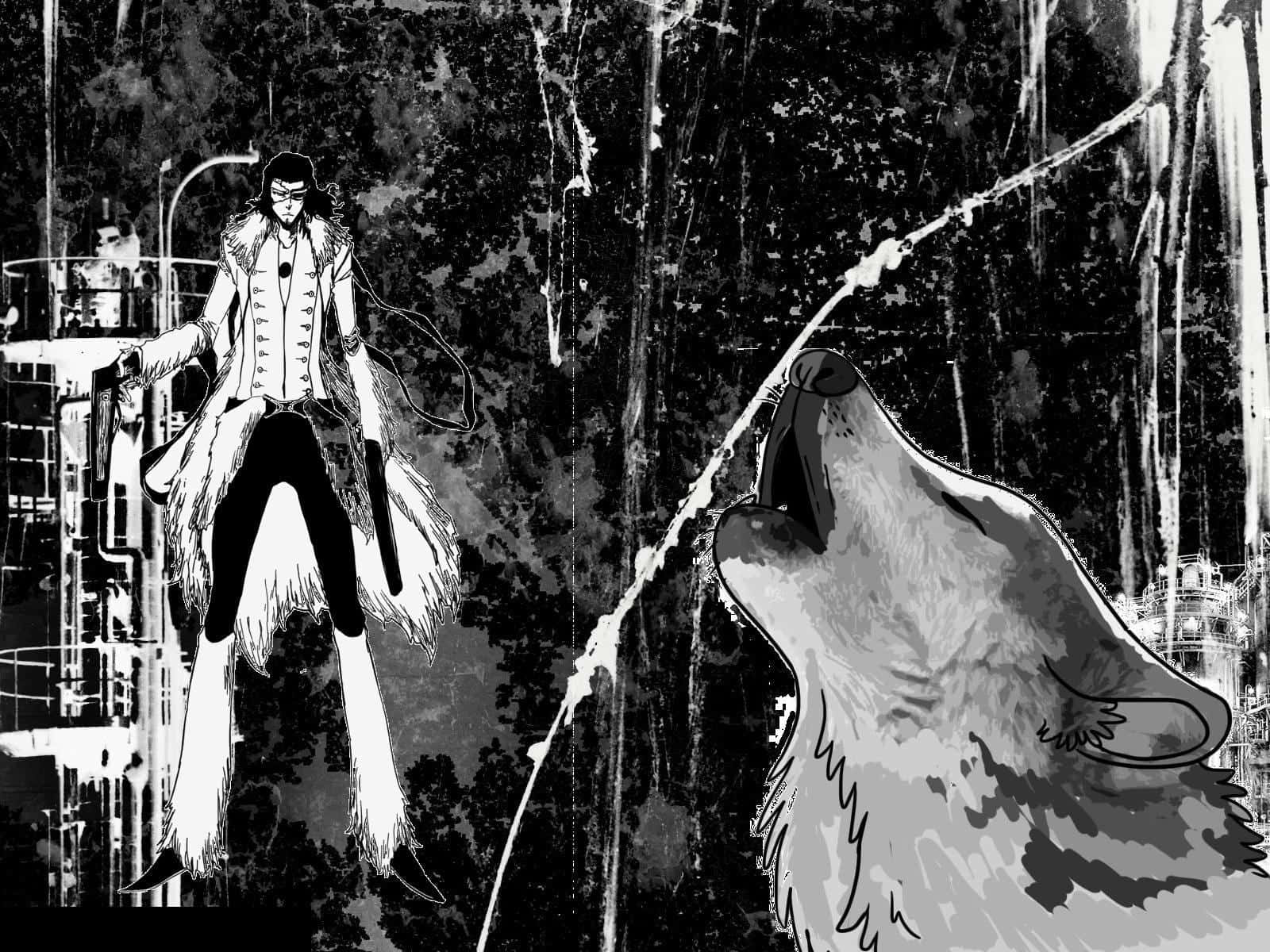 Coyote Starrk, fur-lined coat, howling wolf, HD Desktop Wallpaper