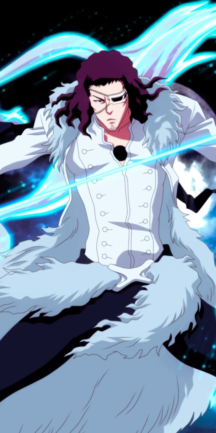 Coyote Starrk, purple hair, white fur coat, HD Phone Wallpaper