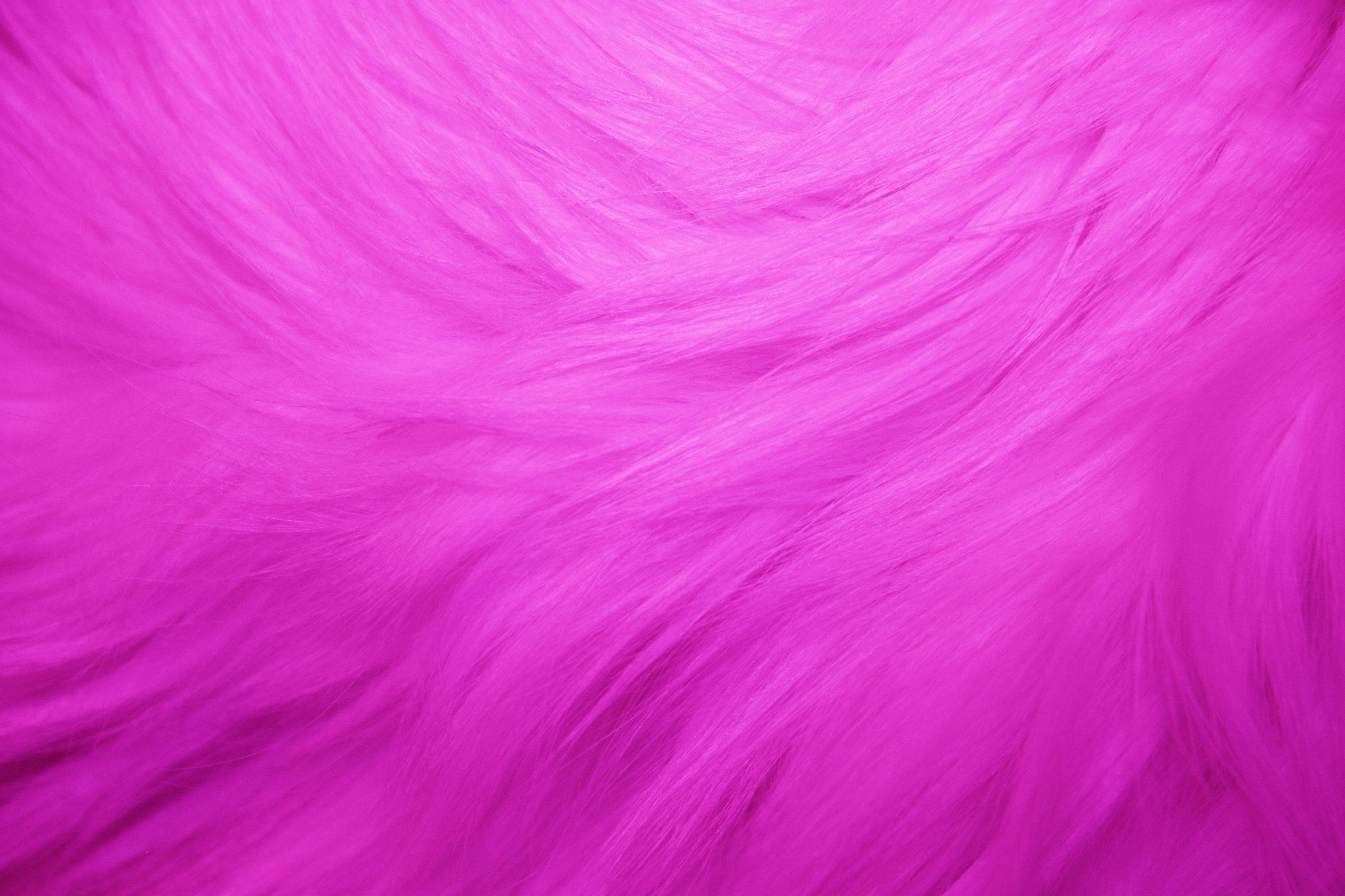 pink luxury faux fur cushion, vibrant magenta, fluffy texture, 4K Desktop Wallpaper