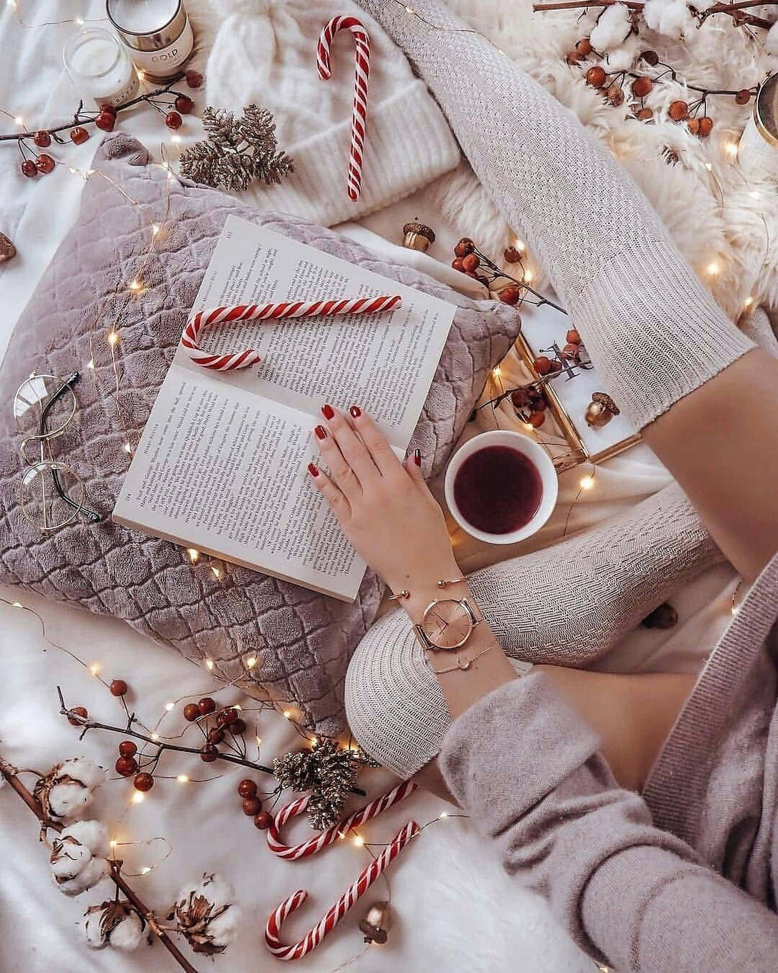 cozy reading time, holiday vibes, winter scene, Full HD Phone Wallpaper