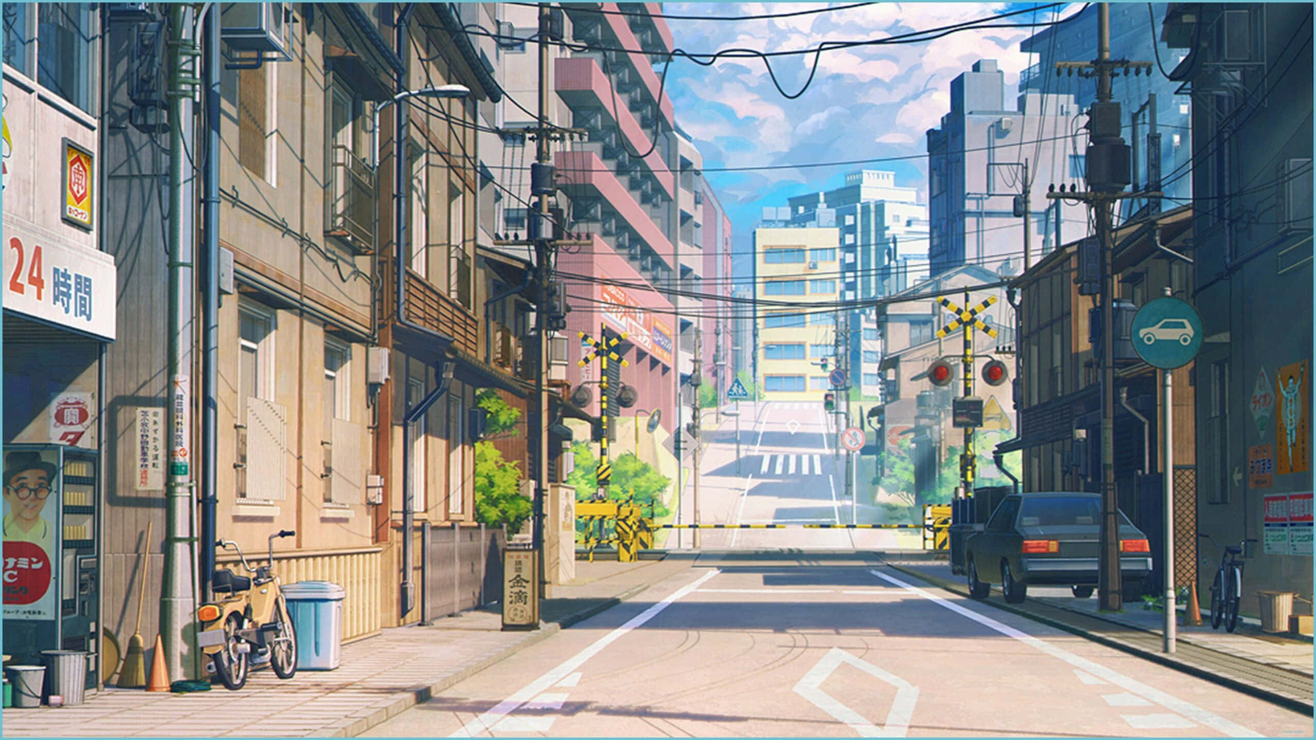 Cozy Anime, 2560 x 1440, anime-style street scene, 2K Desktop Wallpaper