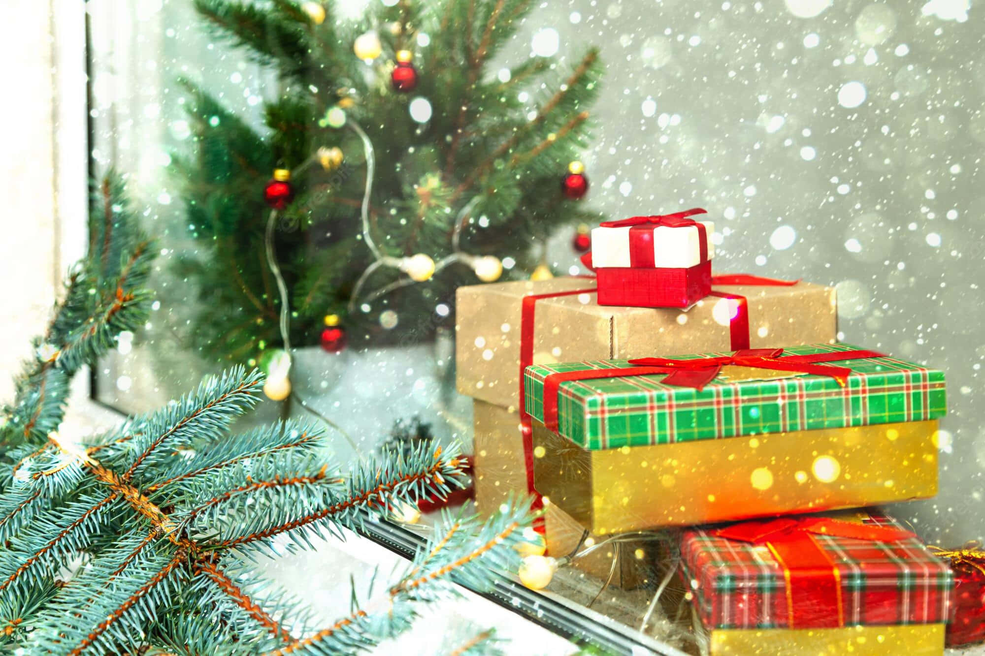 Cozy Christmas, snow, Christmas gifts, Full HD Desktop Wallpaper