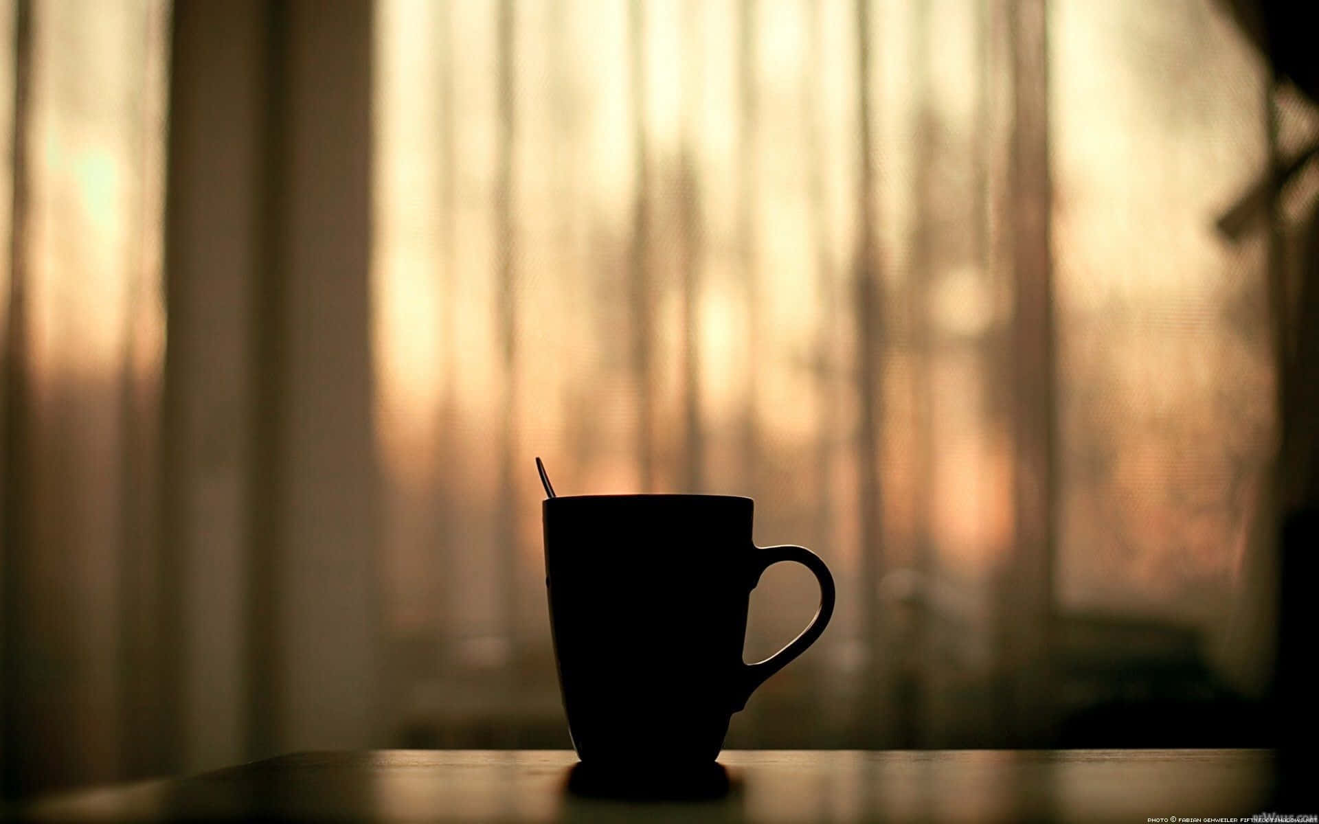 coffee mug, spoon, windowsill, Full HD Desktop Wallpaper