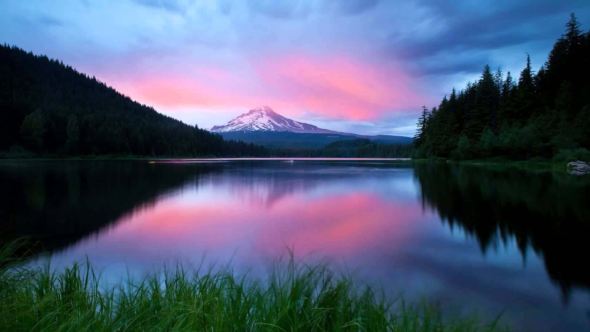therapeutic desktop, snowcapped mountain, calm lake, Full HD Desktop Wallpaper