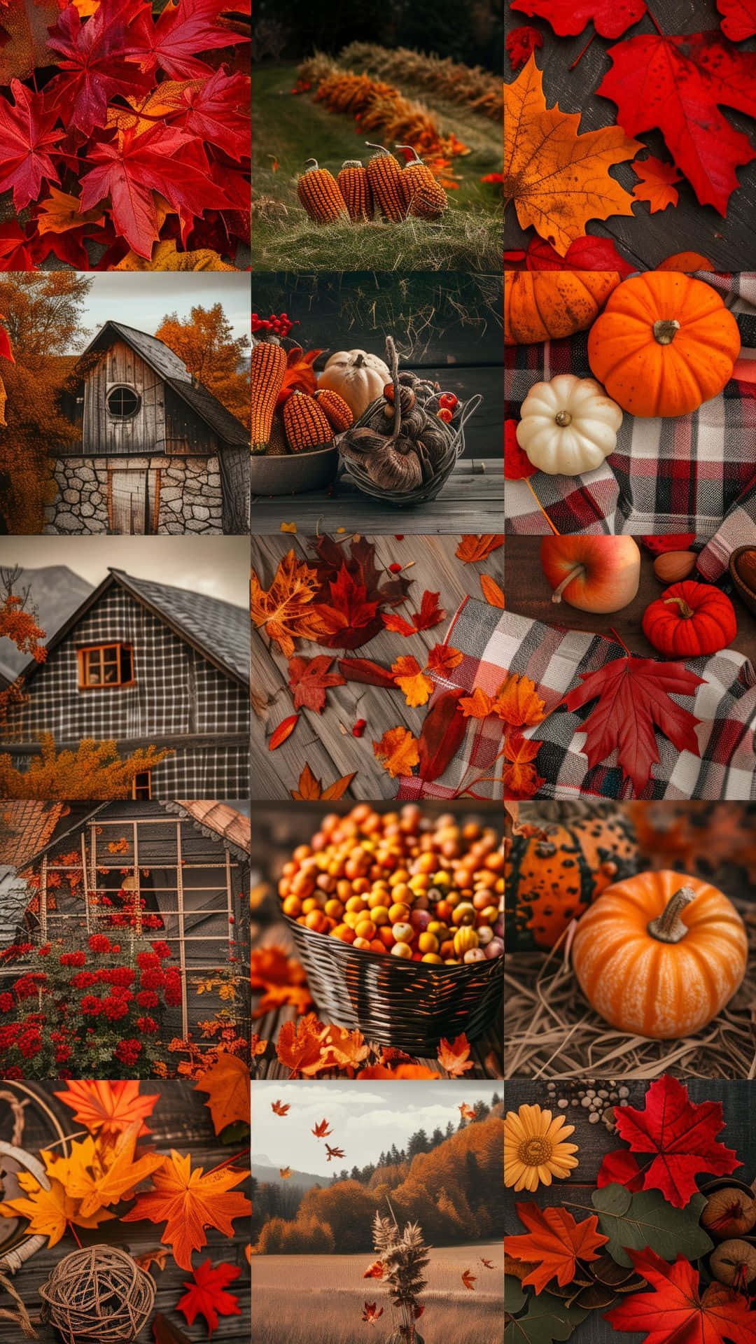 autumn harvest collage, pumpkins, corn, Full HD Phone Wallpaper