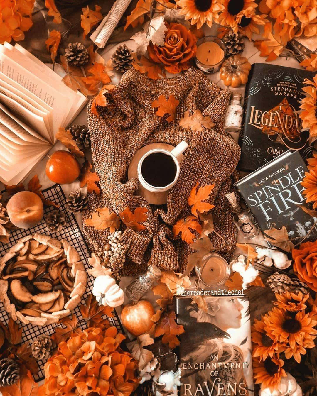 autumn comfort booksand knits, books, coffee, HD Phone Wallpaper