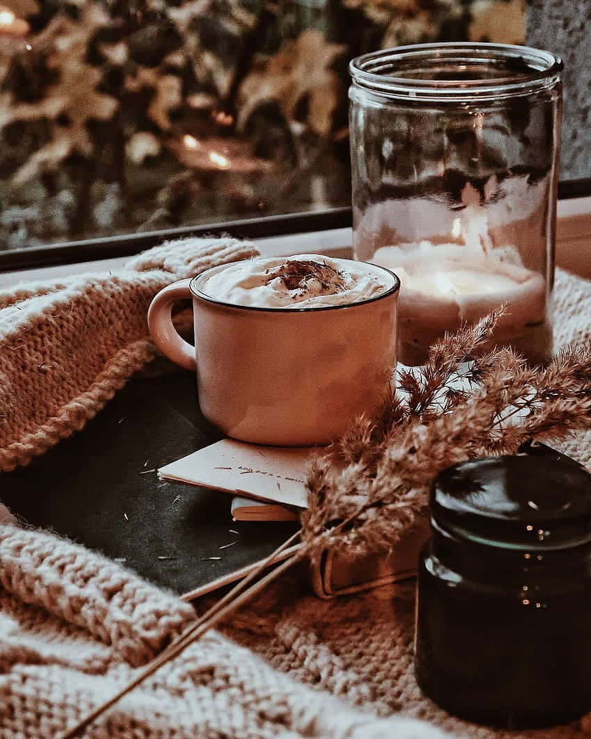 hot cocoa, whipped cream, cocoa powder, SD Phone Wallpaper
