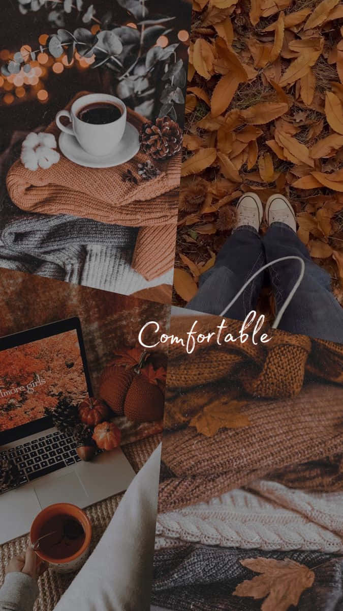 Cozy Fall Aesthetic, coffee, pinecones, SD Phone Wallpaper