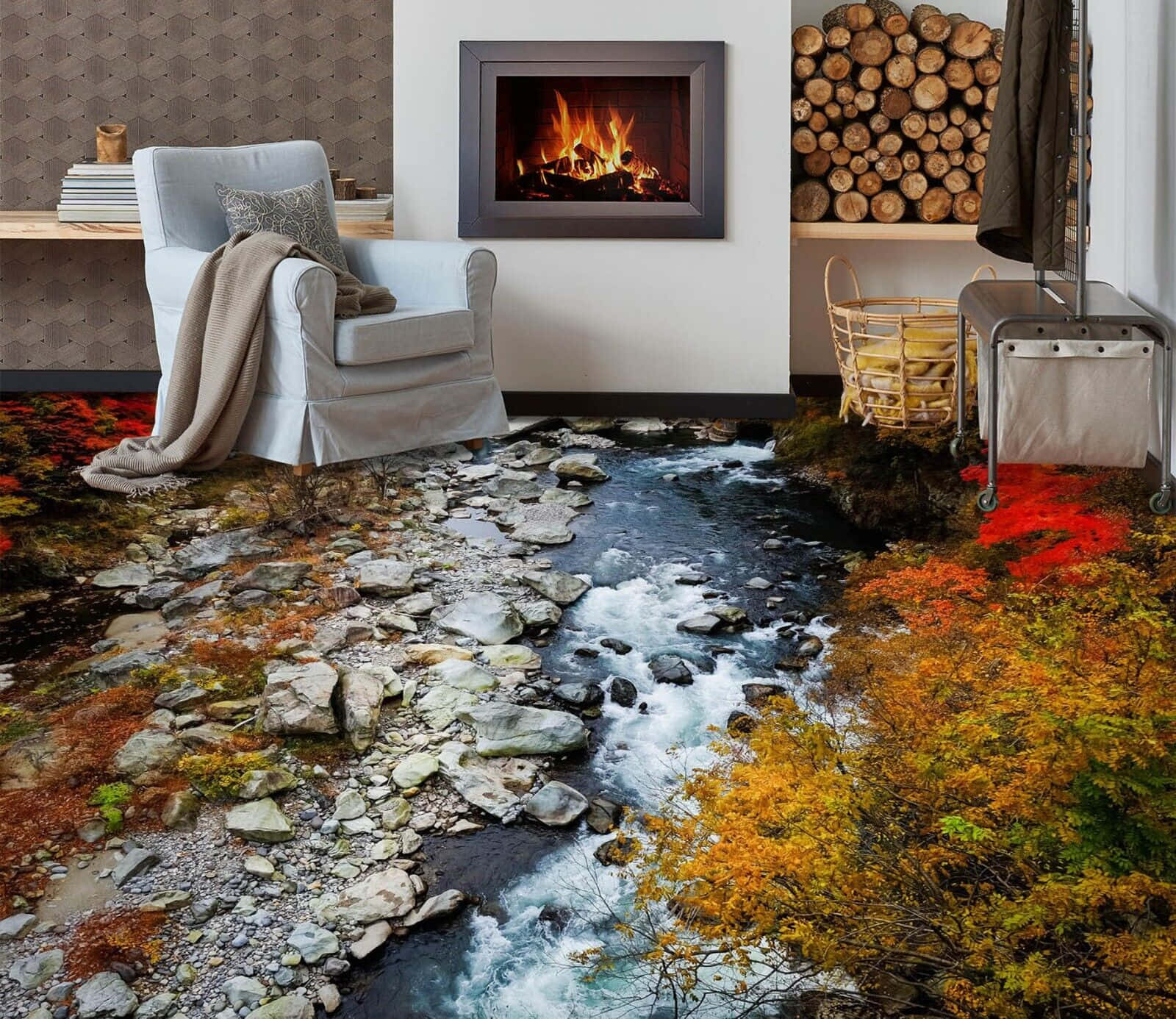 autumn fireplace, roaring fireplace, stacked logs, HD Desktop Wallpaper