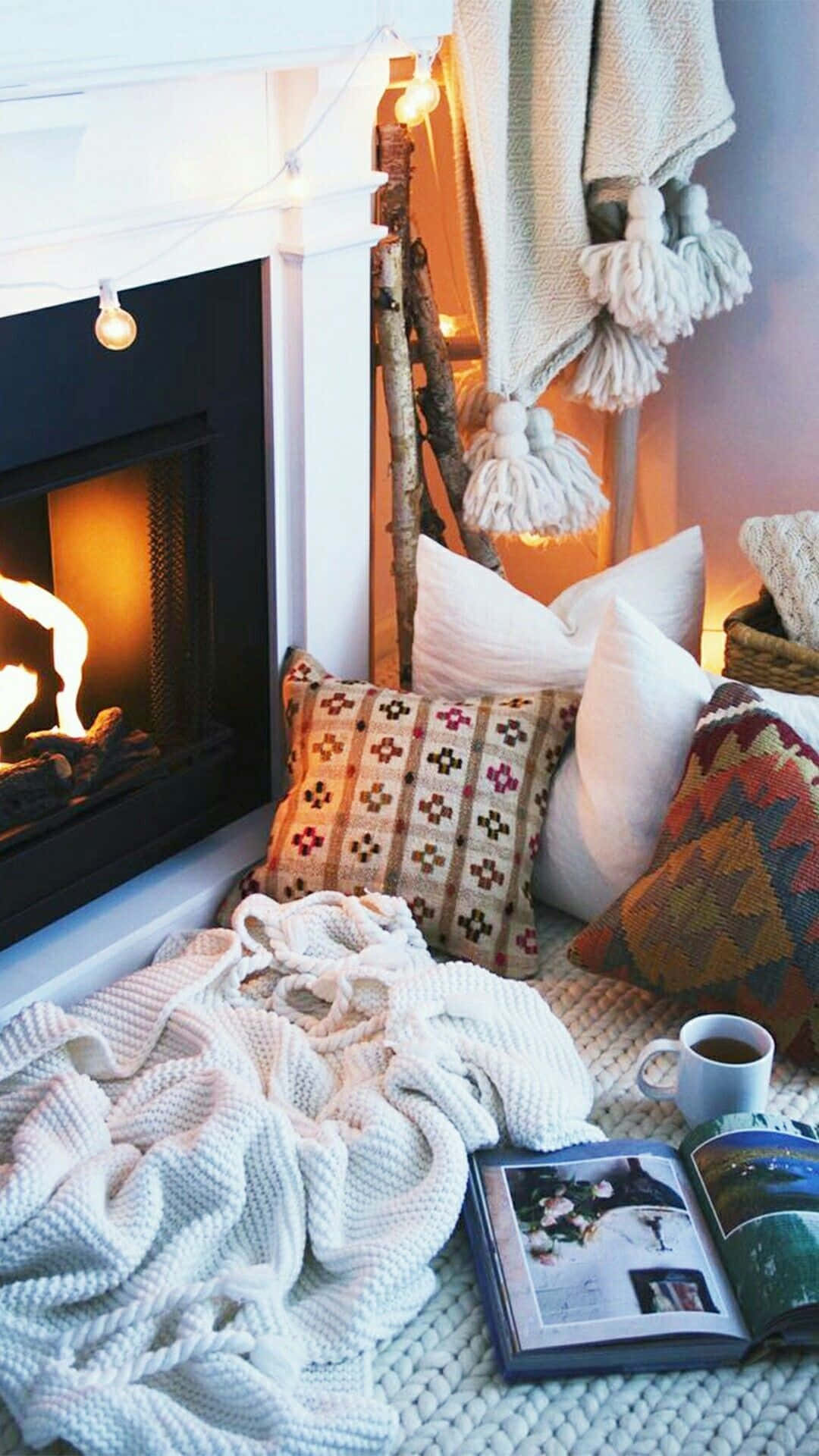 cozy, iPhone, winter scene, Full HD Phone Wallpaper