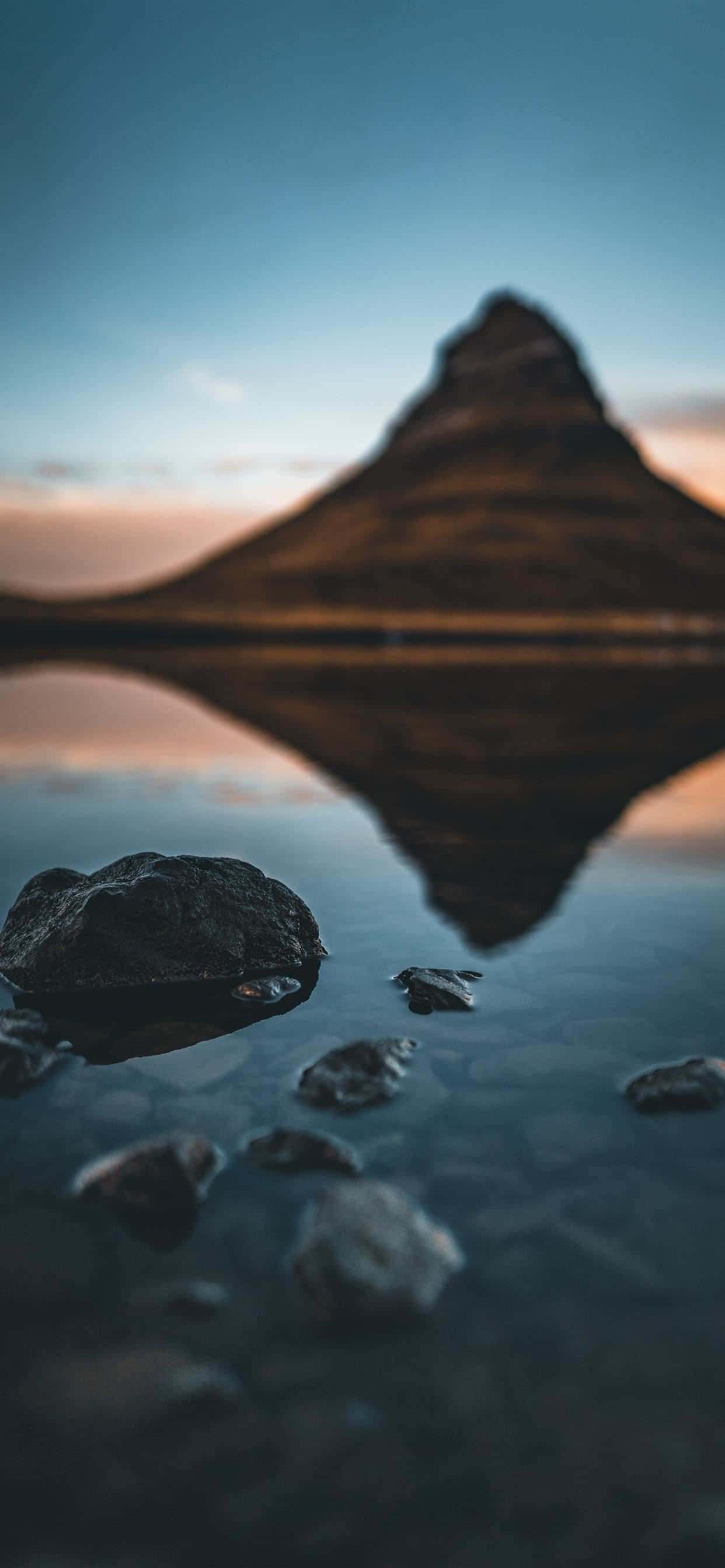 calming iphone, serene mountain peak, calm water, 2K Phone Wallpaper
