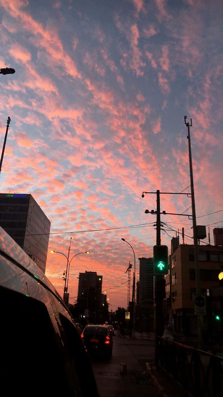 sunset, city street, dusk, HD Phone Wallpaper