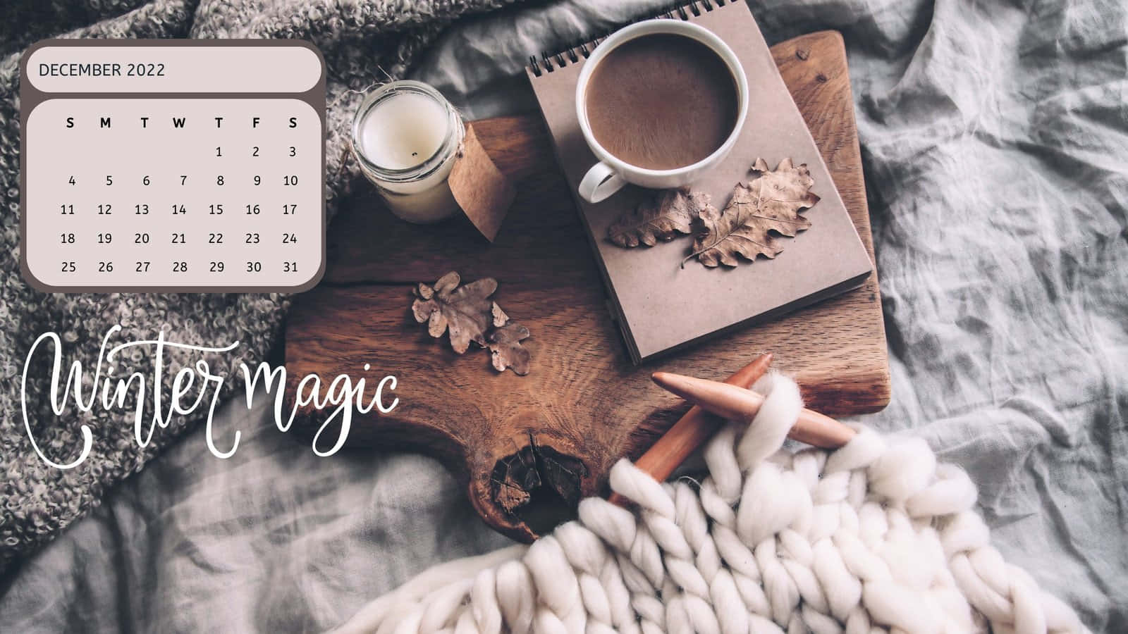 cozy winter desktop, cup of coffee, notebook, HD Desktop Wallpaper