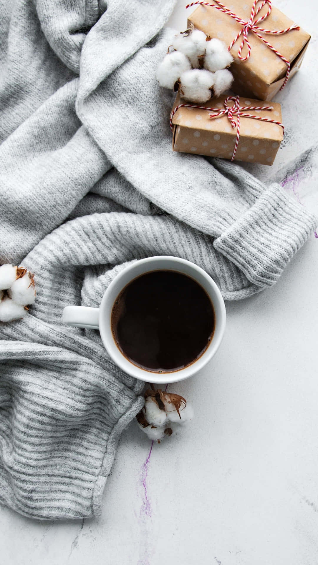 cozy winter coffeeand sweater scene, white coffee cup, soft gray sweater, Full HD Phone Wallpaper