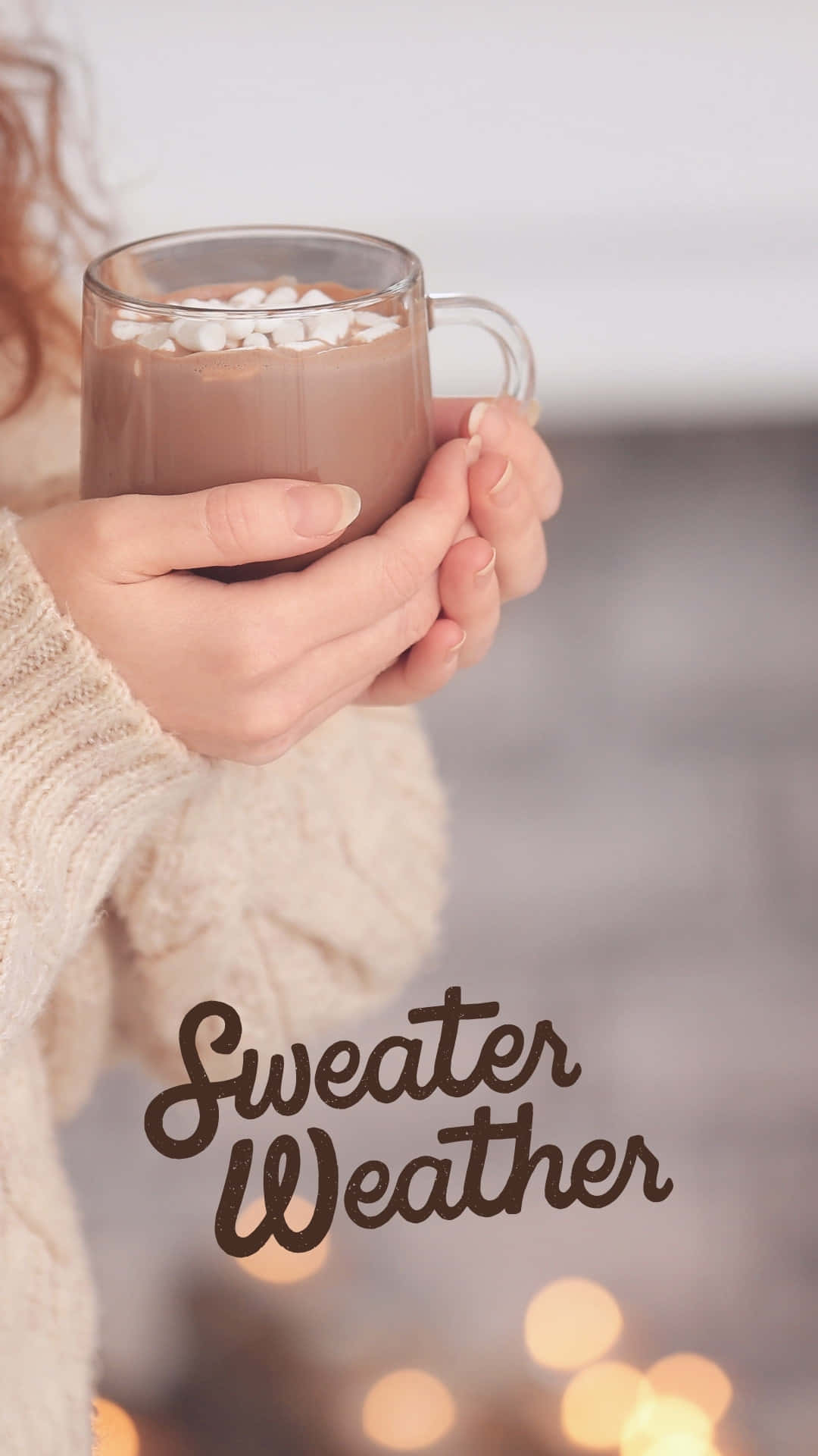 hot chocolate, mini marshmallows, glass mug, Full HD Phone Wallpaper