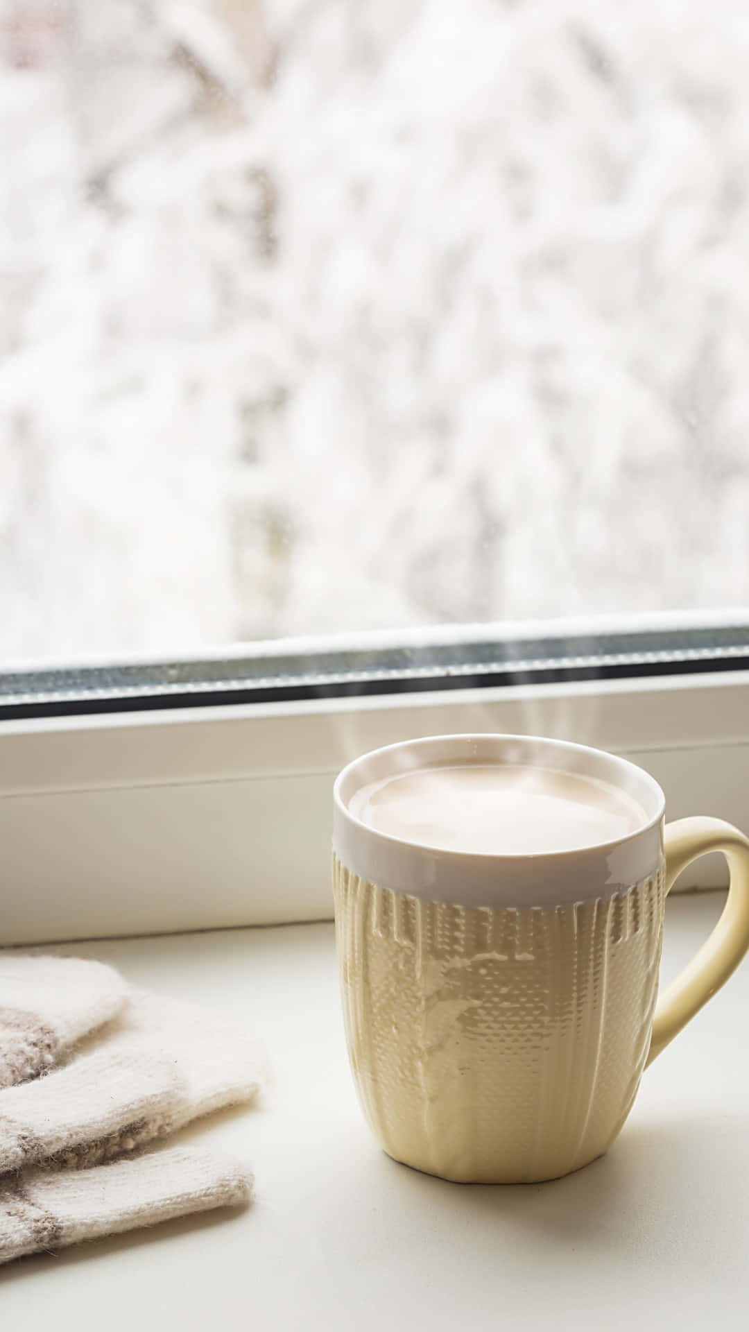 cozy winter morning coffee, steaming mug, warm beverage, Full HD Phone Wallpaper
