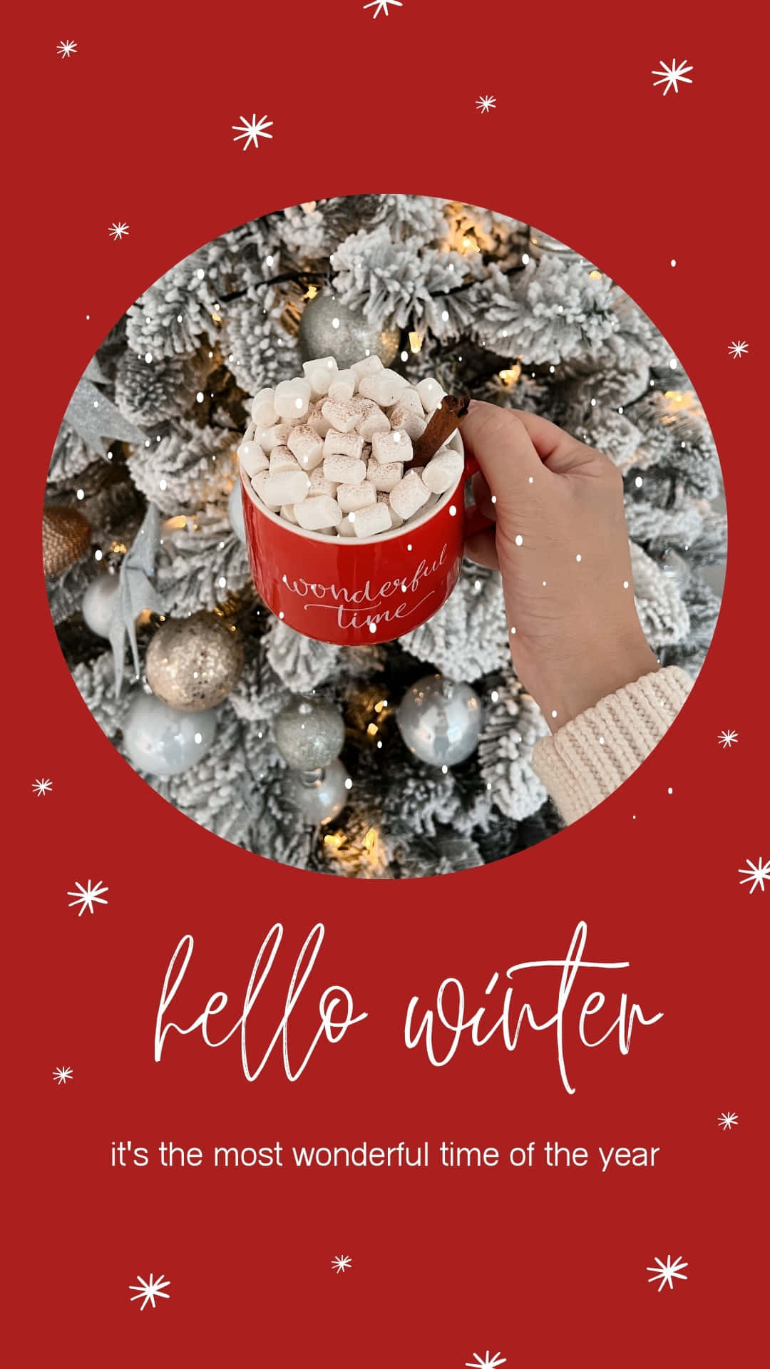 red mug, hot cocoa, marshmallows, Full HD Phone Wallpaper