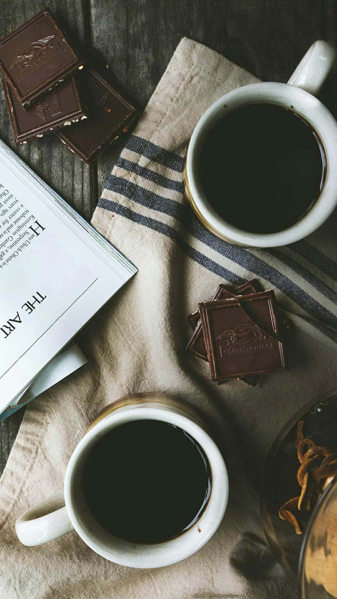 cozy winter tumblr, white mugs, black coffee, Full HD Phone Wallpaper