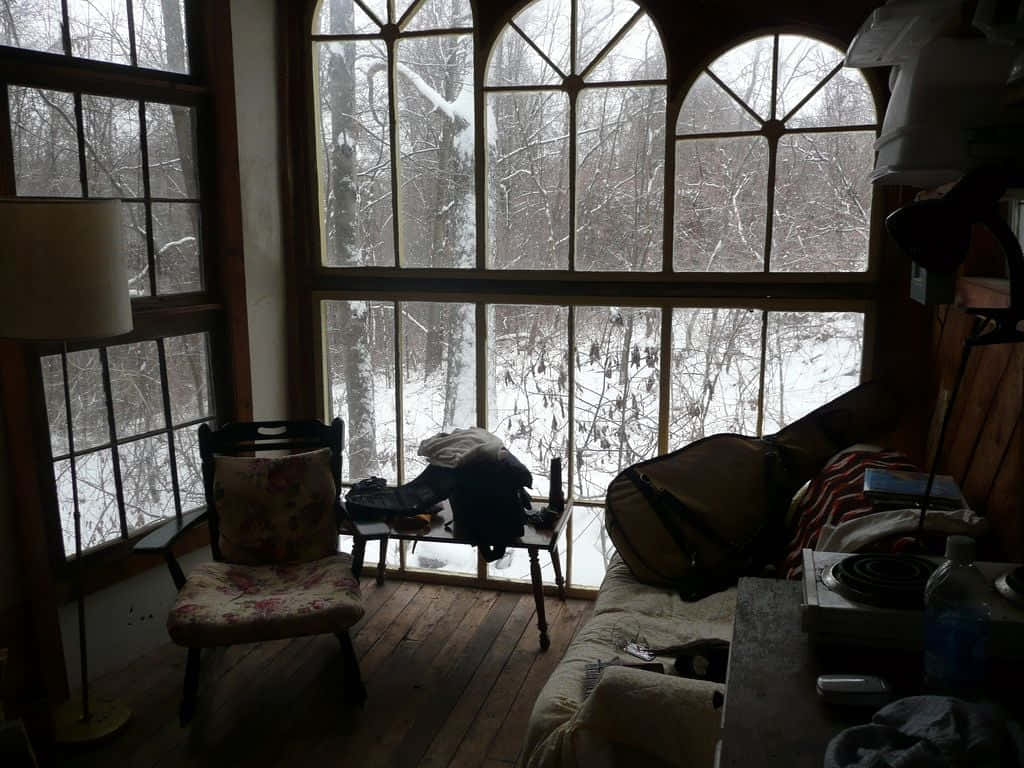cozy winter tumblr, wooden floors, large windows, SD Desktop Wallpaper