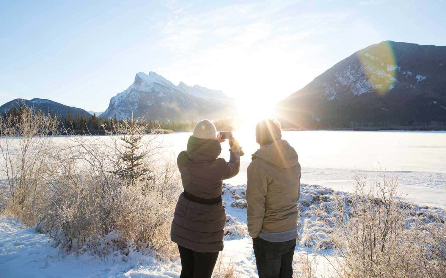 cozy winter aesthetic, golden hour photography, frozen lake, HD Desktop Wallpaper