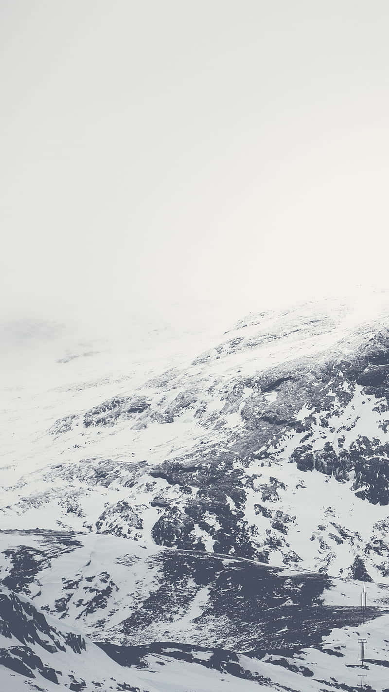Cozy Winter, snow-covered mountain slope, pale overcast sky, HD Phone Wallpaper