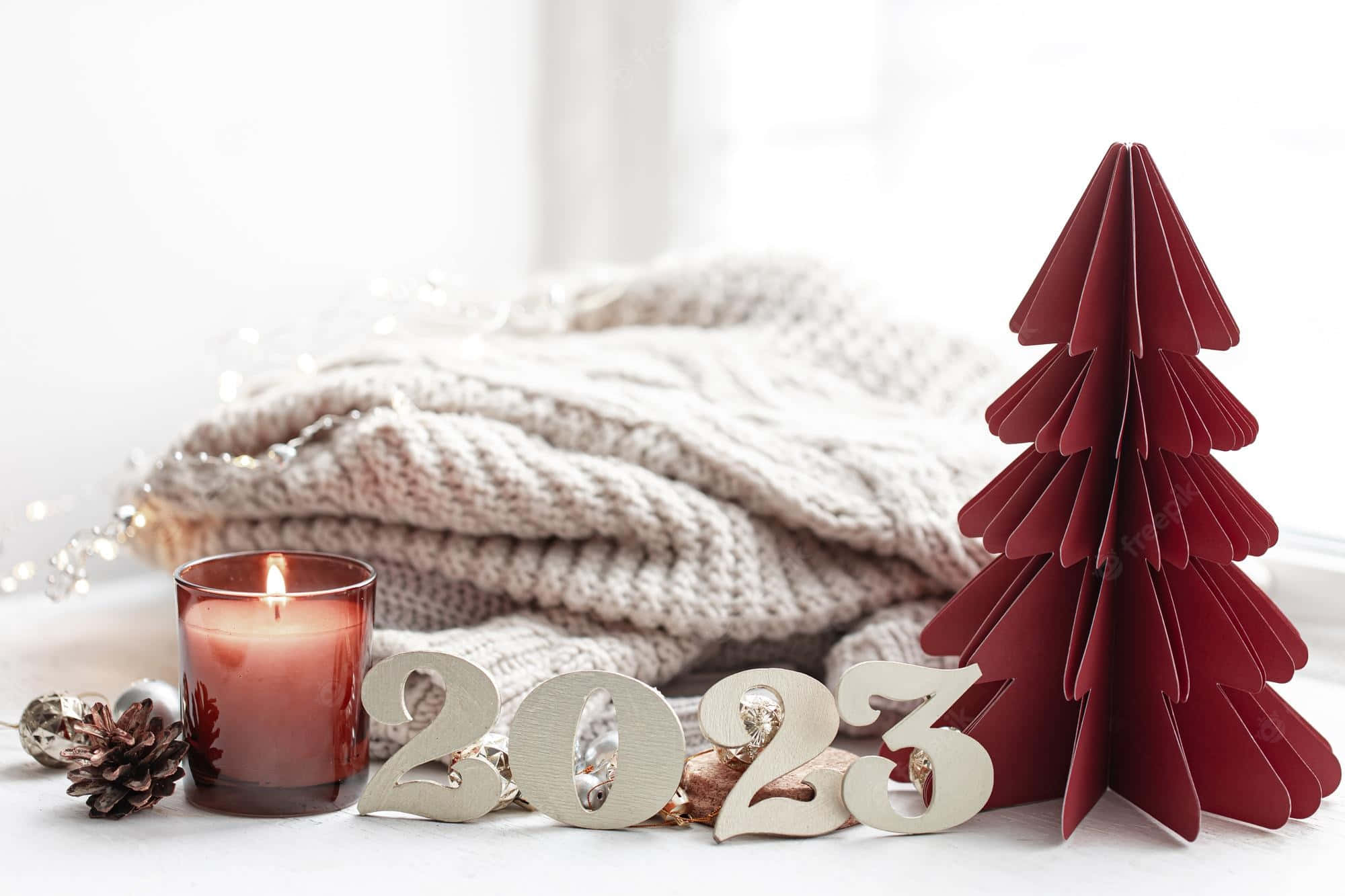 cozy christmas, Christmas living room, lit candle, Full HD Desktop Wallpaper
