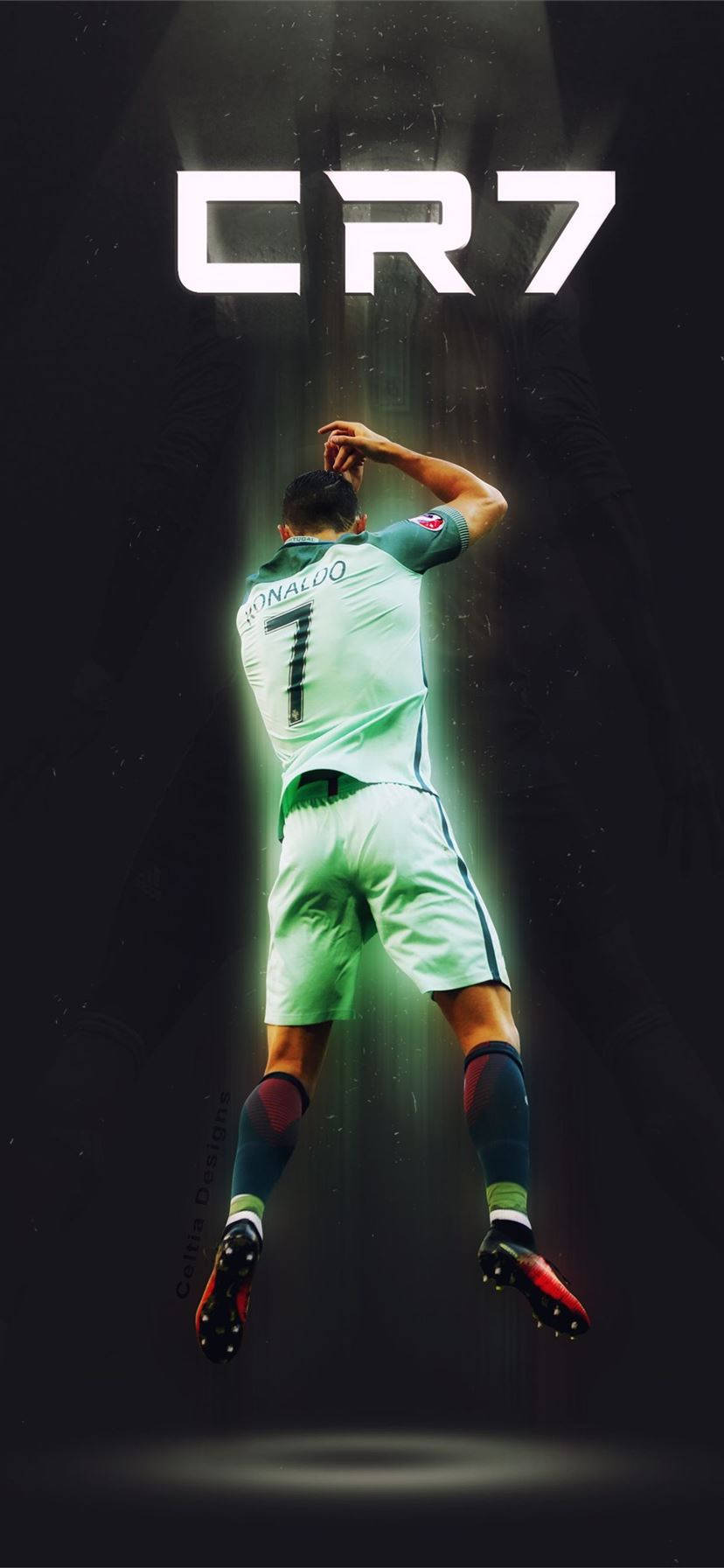 CR7, green jersey, CR7 logo, HD Phone Wallpaper