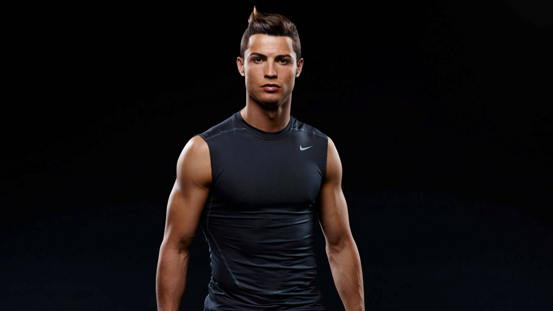 CR7 HD, black sleeveless, muscular man, Full HD Desktop Wallpaper