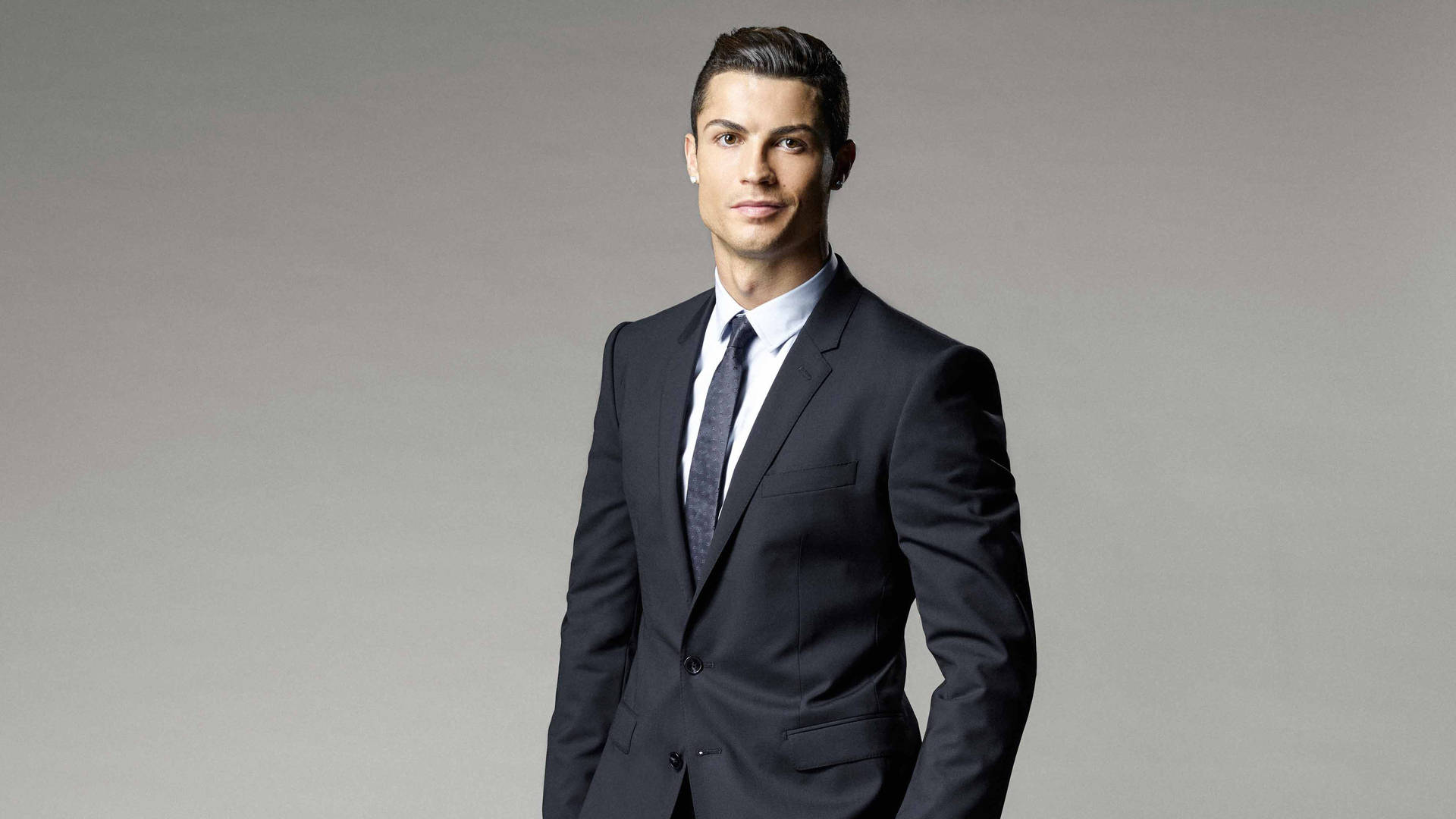 CR7 HD, dashing black suit, sharp black suit, Full HD Desktop Wallpaper
