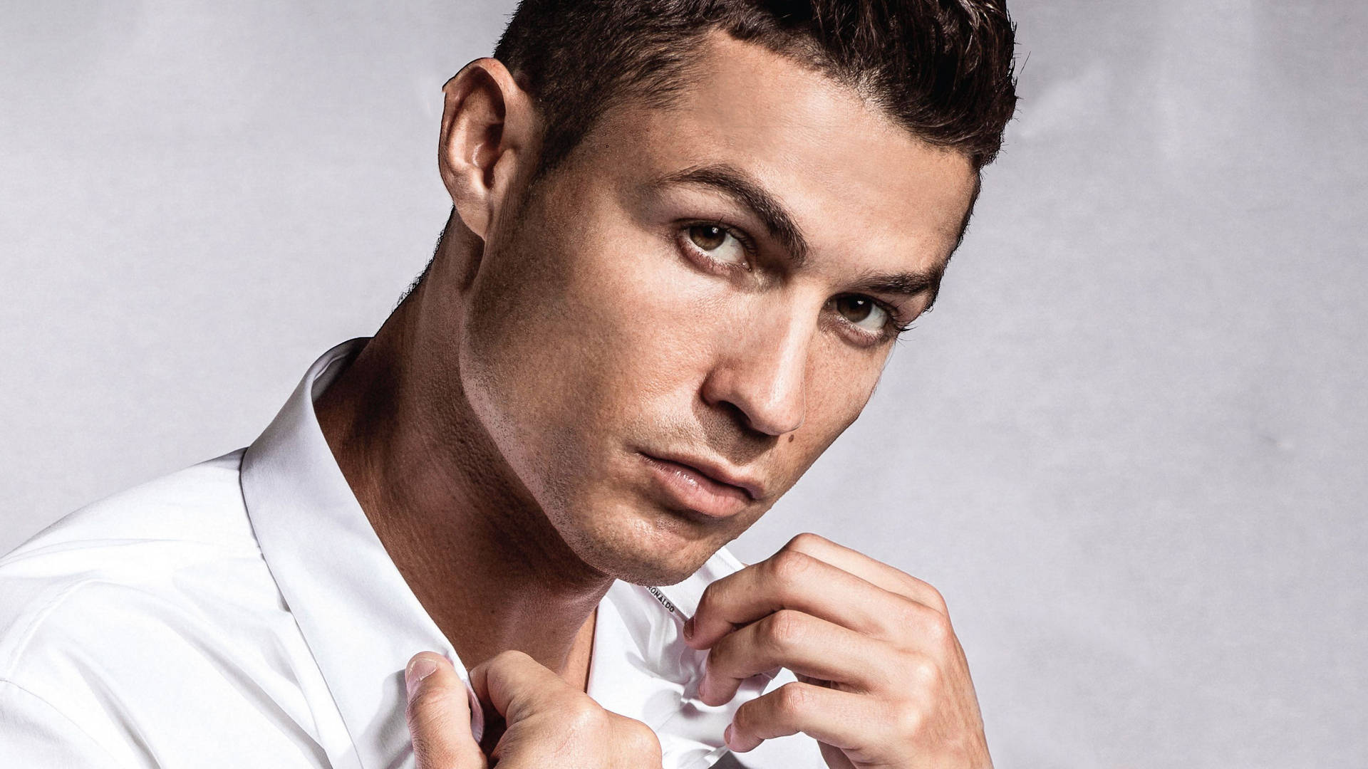 CR7 HD, white collar, white shirt, Full HD Desktop Wallpaper